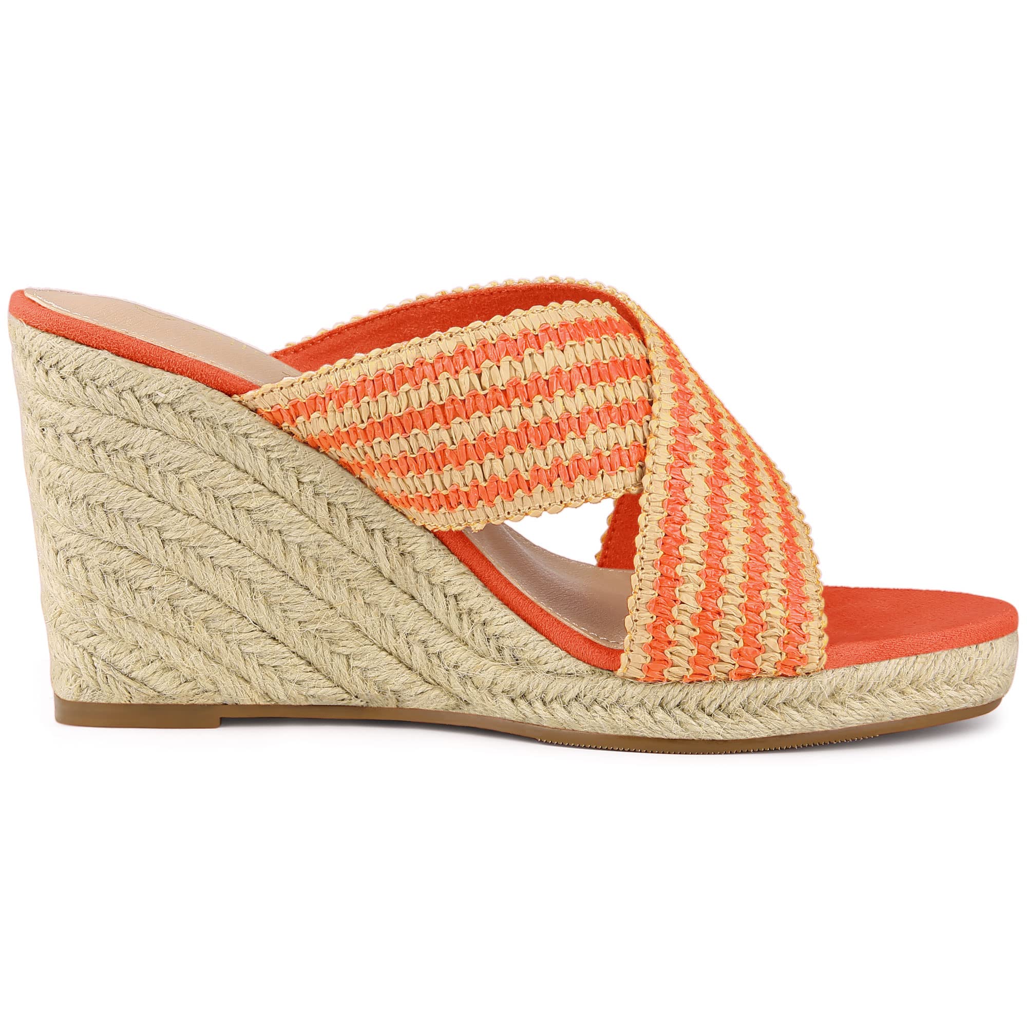 Allegra K Women's Espadrilles Wedge Sandals - Comfortable Slide Wedges for Summer, Beach & Casual Outfits | Breathable & Stylish Footwear