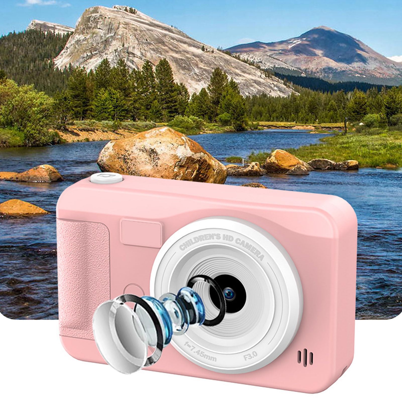 **40MP 1080P Digital Camera for Beginners - 8X Zoom Anti-Shake Video Camera with Auto Focus & Lanyard - Perfect for Kids, Teens, Students, Vlogging & Travel Photography (Pink)**