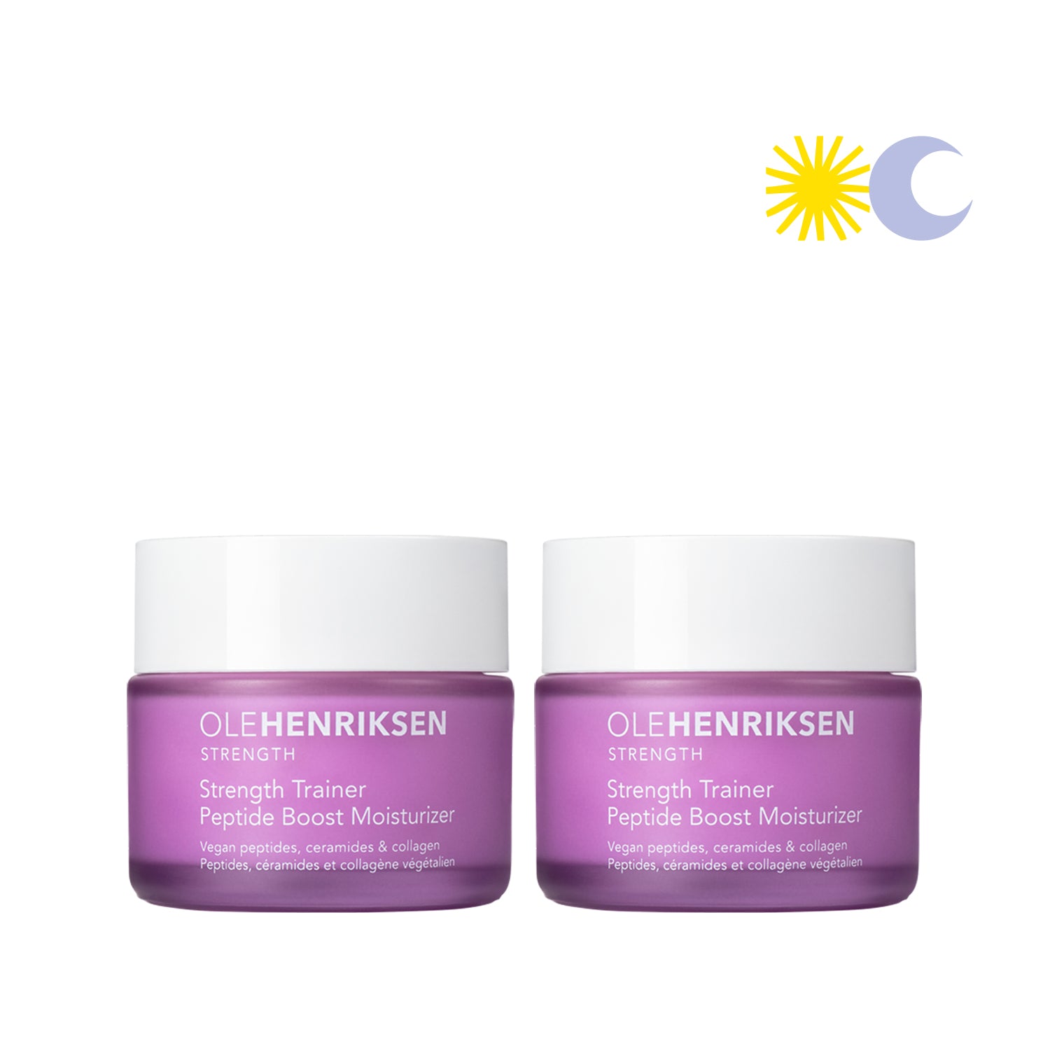 Strength Trainer Peptide Boost Moisturizer Duo - Anti-Aging Face Cream for Women & Men - Hydrating Skincare Set for Day & Night Use - Perfect for Gym Recovery & Daily Skincare Routine