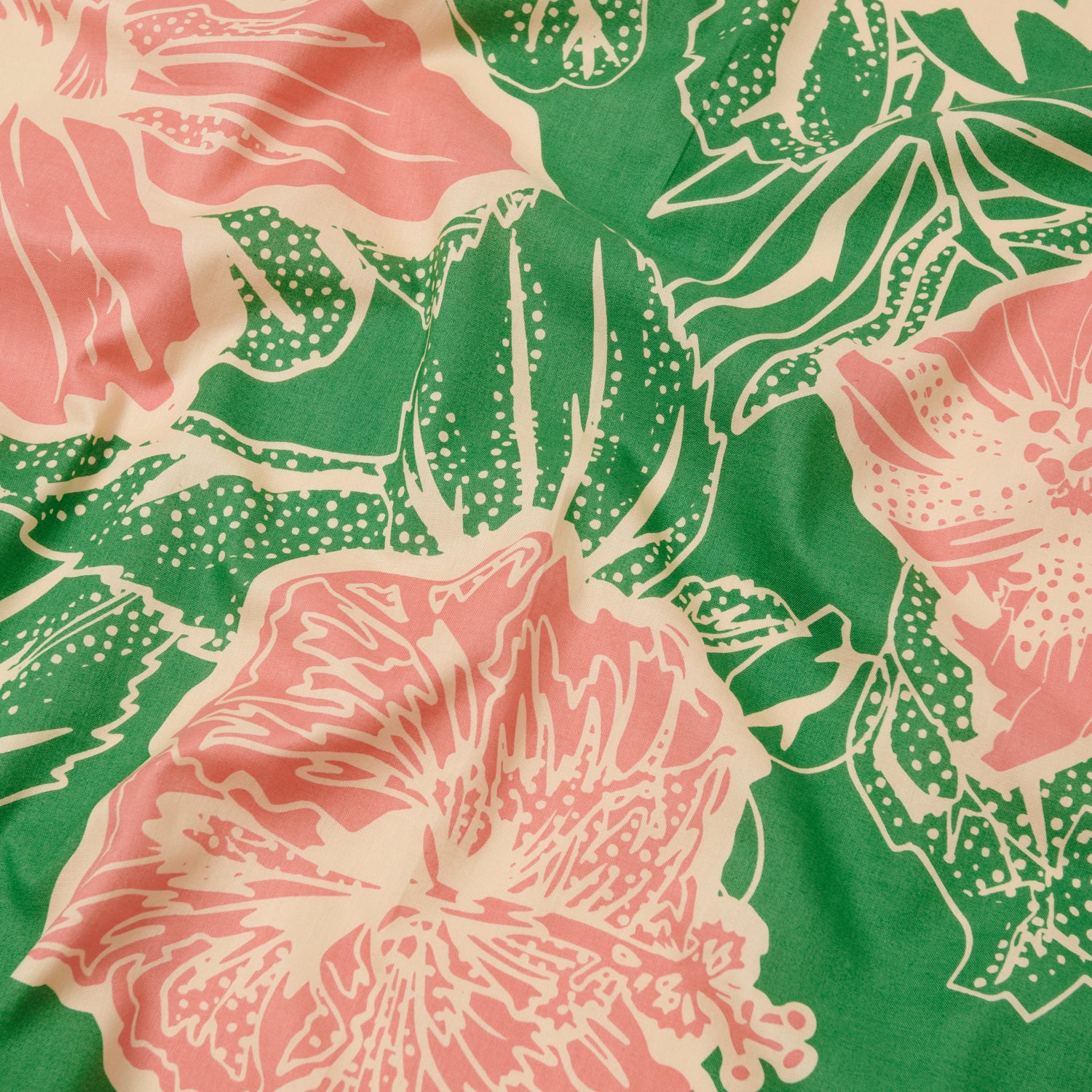 Ridiculum One Ear Bandana - Vibrant Hibiscus Print in Verdant Green - Perfect for Outdoor Adventures, Music Festivals & Casual Styling