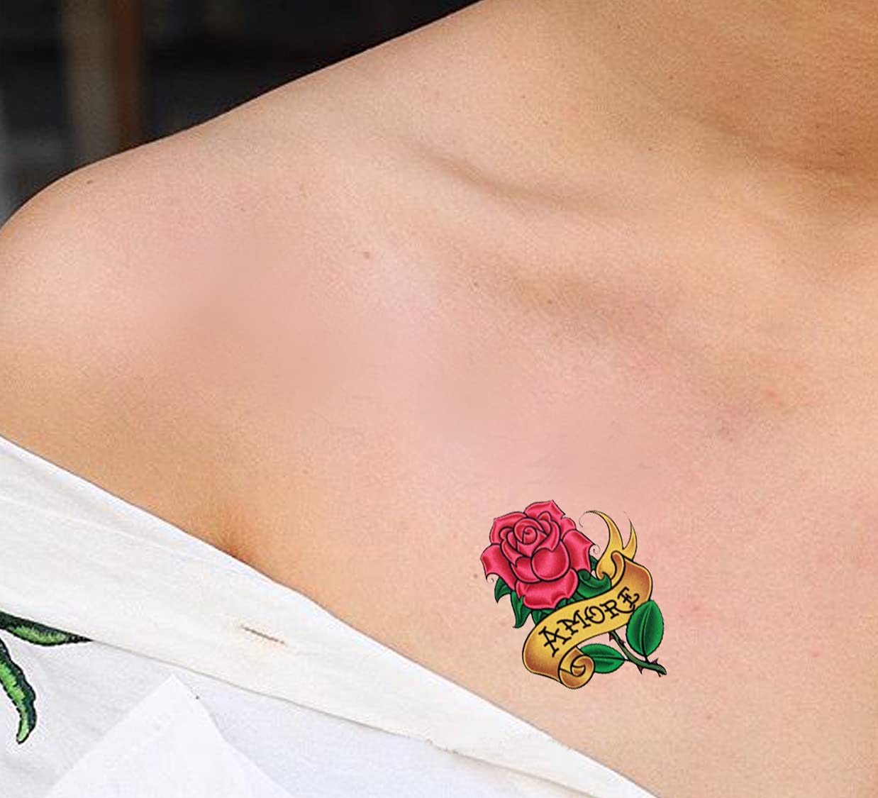 Waterproof Temporary Tattoo Stickers for Men & Women - 3D Realistic Flowers, Butterflies, Stars, Angels, Wolves & Armband Designs (60mmX105mm) - Perfect for Parties, Festivals, Cosplay & Body Art
