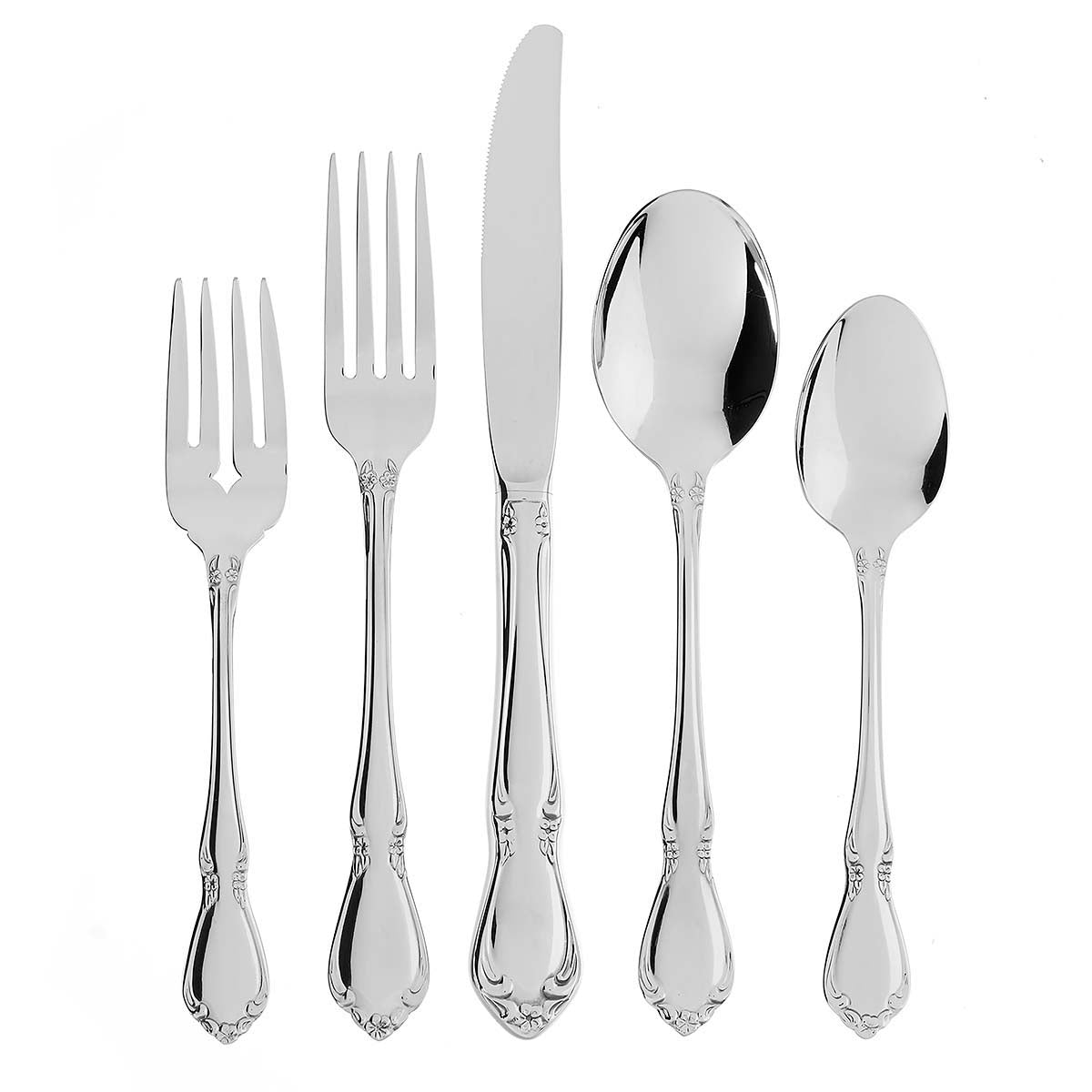 Chateau 5-Piece Dinnerware Set - Elegant Porcelain Plates, Bowls & Cups for Formal Dining, Entertaining & Special Occasions