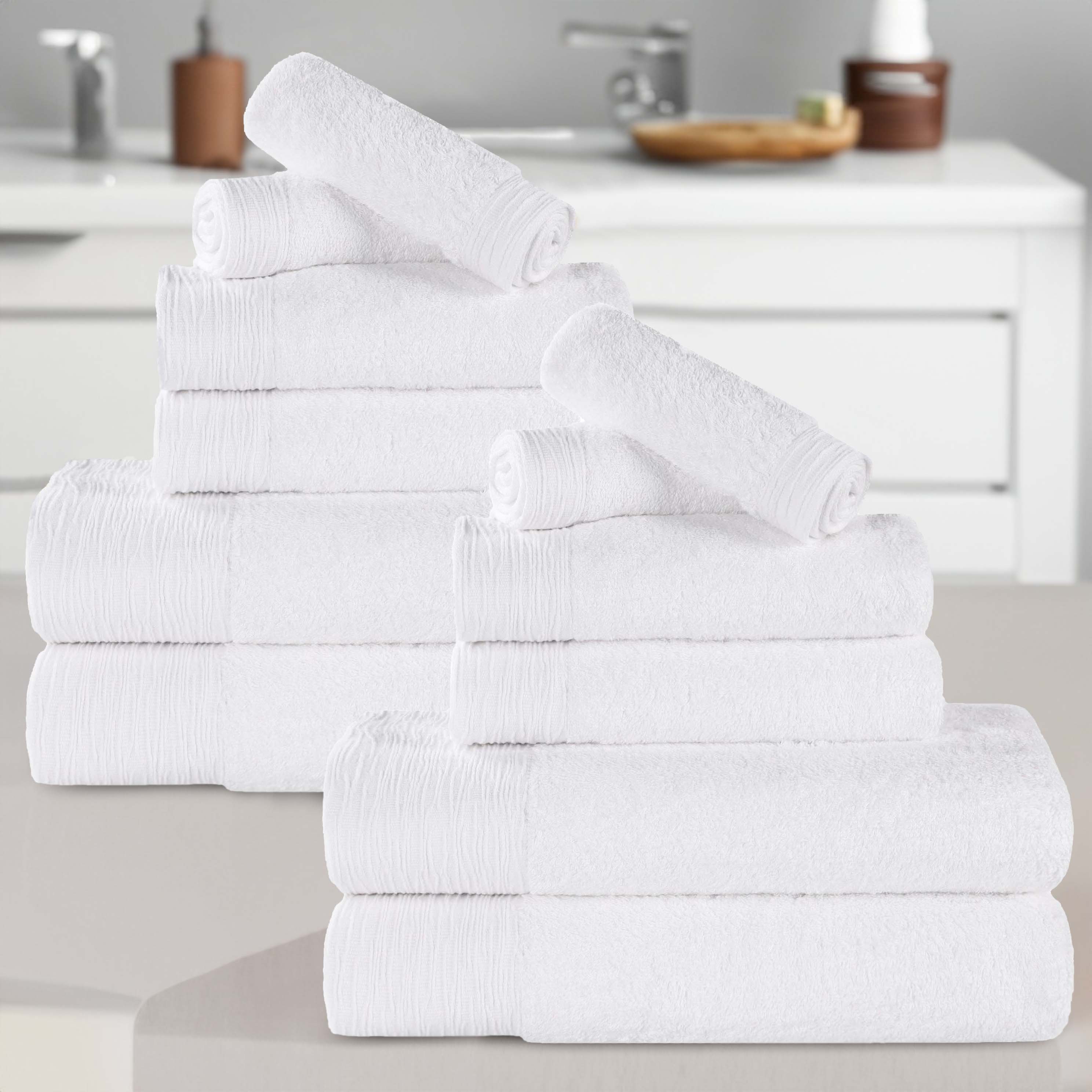 Premium 12-Piece Bamboo Rayon Towel Set - Ultra Soft, Eco-Friendly & Absorbent - Perfect for Bath, Spa, Gym & Luxury Home Use