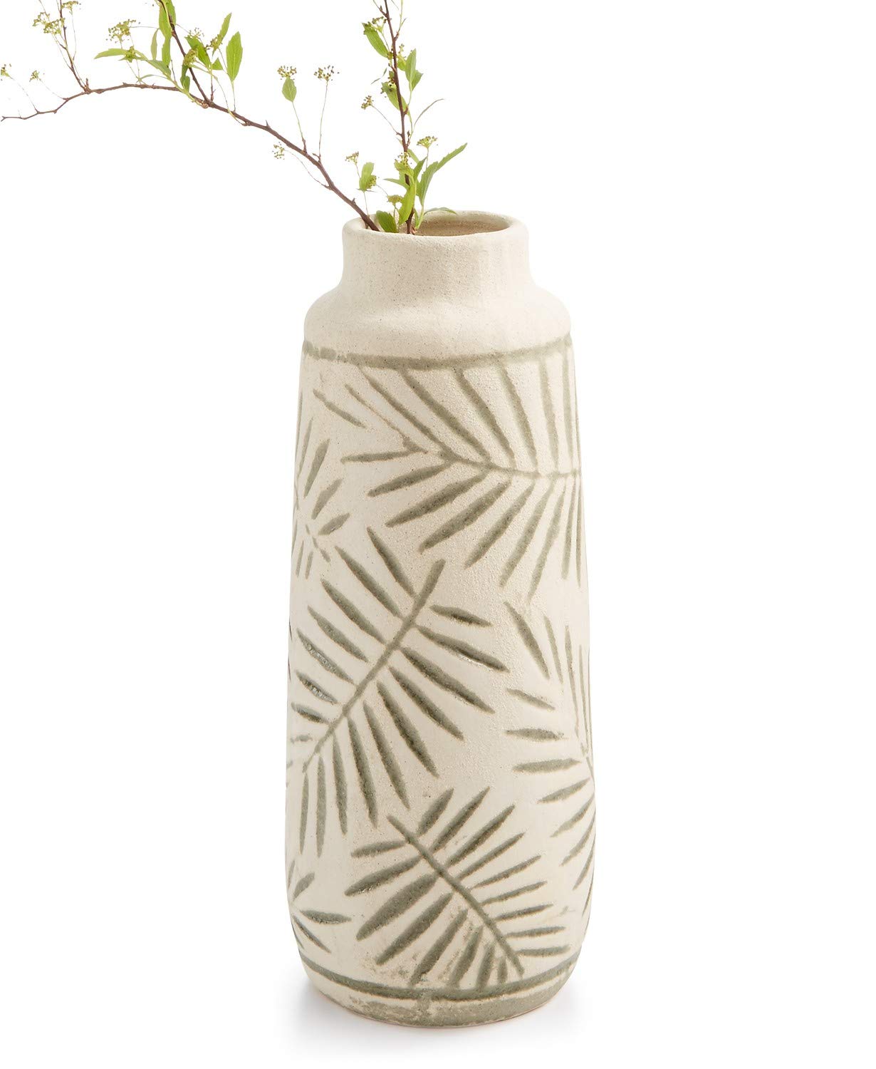 La Dolce Vita Large Ceramic Leaf Vase - Elegant Home Decor for Living Room, Dining Table & Wedding Centerpieces | Handcrafted Flower Vase for Boho & Farmhouse Style