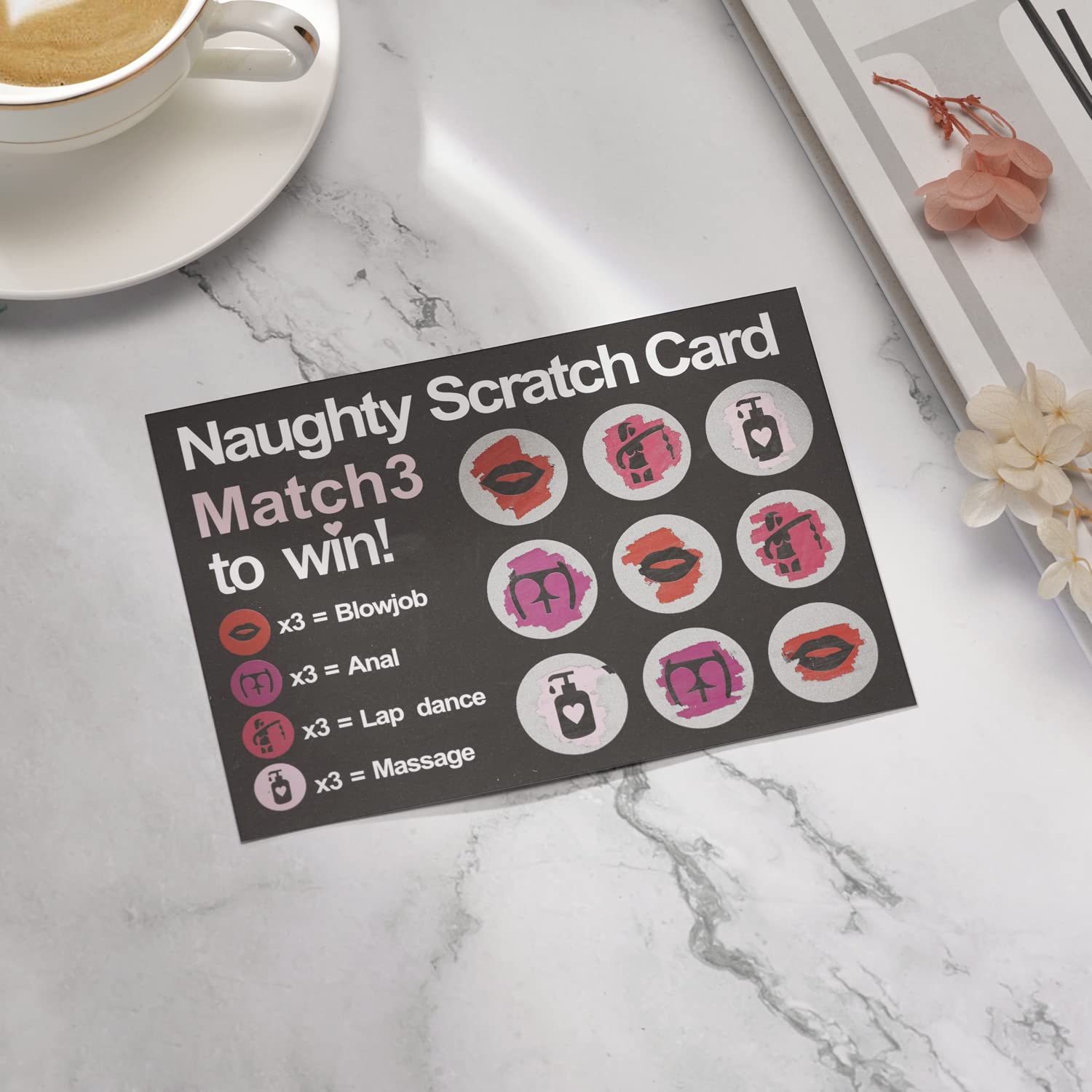Funny Naughty Scratch Card for Him - Unique Adult Birthday Gift for Boyfriend, Husband & Partners - Sexy & Rude Couples Game for Anniversary, Bachelorette Party & Romantic Nights