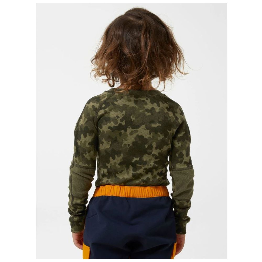 Helly Hansen Kids Ski Thermals Lifa Merino Base Layer Set - Utility Green | Warm Winter Underwear for Boys & Girls | Perfect for Skiing, Snowboarding & Outdoor Activities