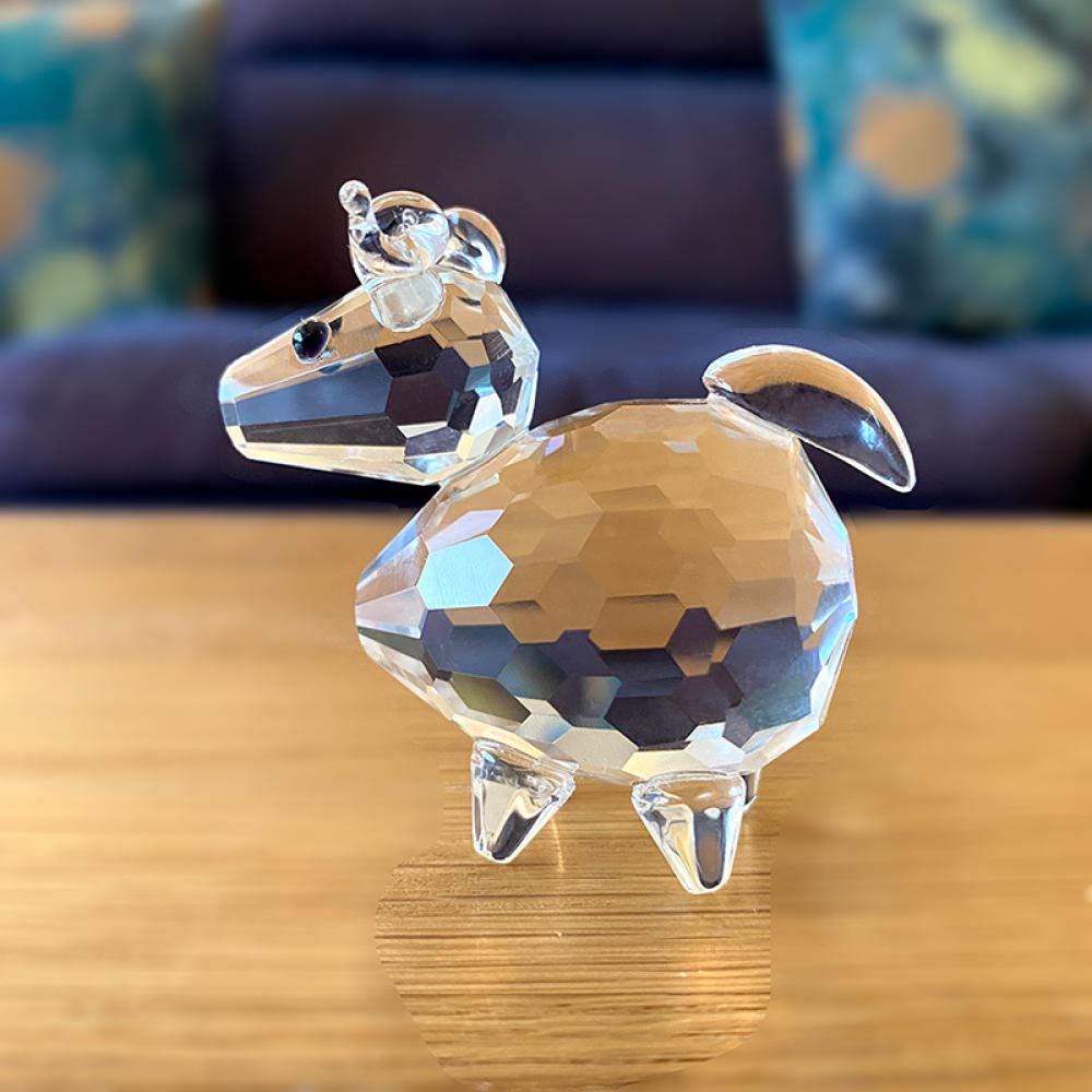 Handmade Crystal Sheep Figurine - Mini Glass Animal Paperweight for Home Decor, Office Desk Ornament | Perfect Gift for Collectors, Housewarming & Feng Shui Decorations