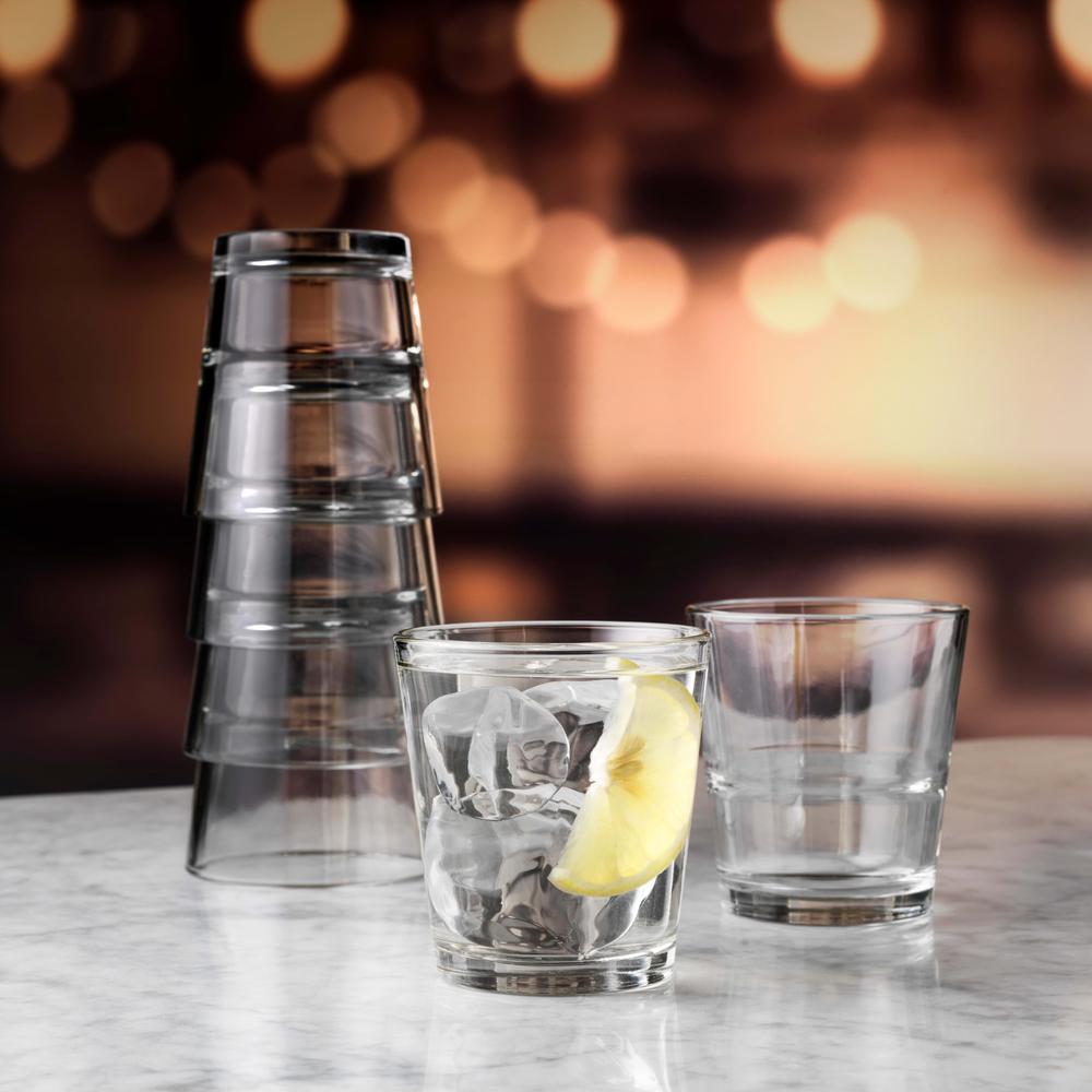 Libbey Restaurant Basics 9 Oz Stackable Rocks Glasses - Set of 24 for Bars, Restaurants & Home Use - Durable Whiskey, Cocktail & Iced Beverage Glasses