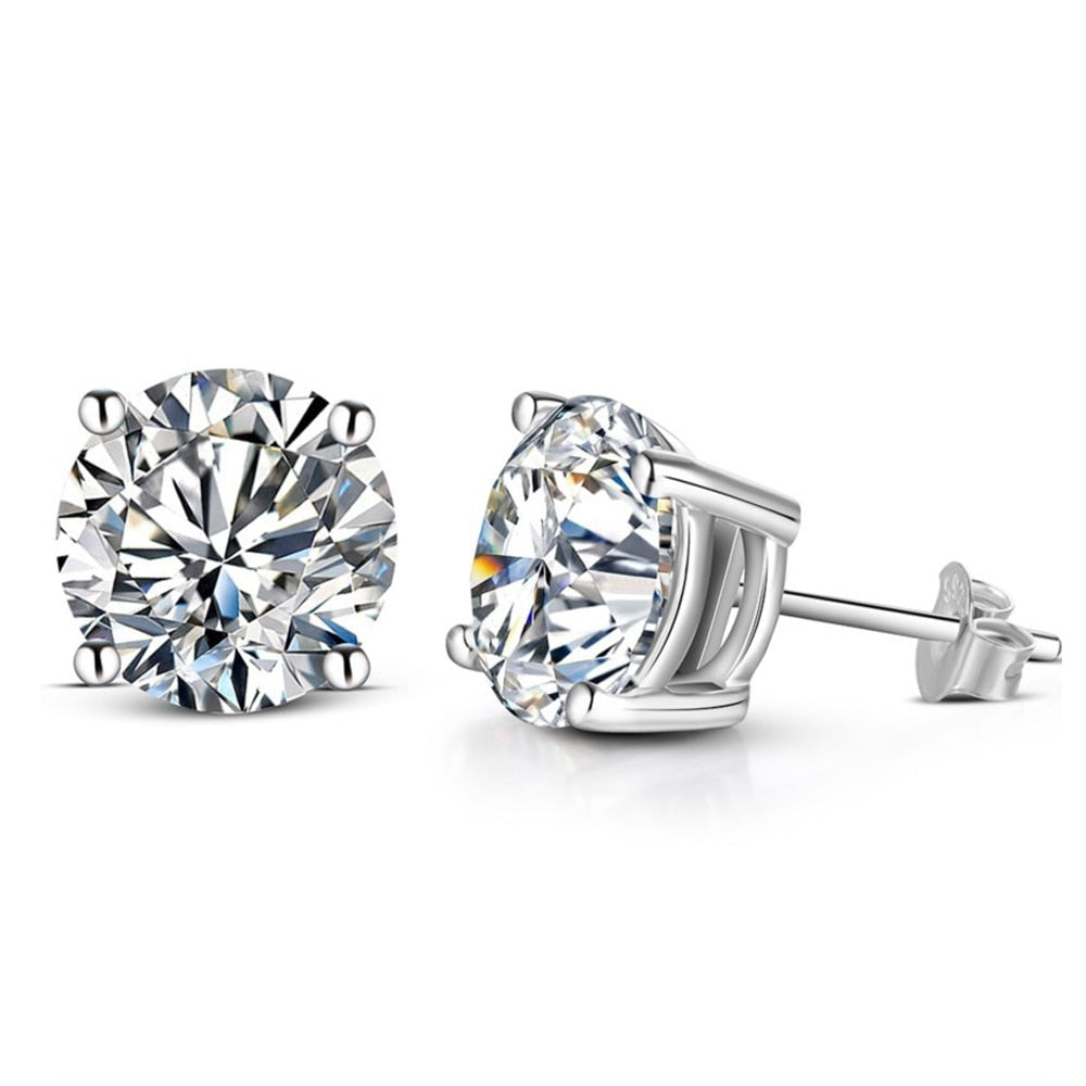Moissanite Stud Earrings for Women - 1ct Round Cut Diamond Simulant Earrings | Hypoallergenic 14K Gold Plated | Perfect for Everyday Wear, Wedding & Gift Giving
