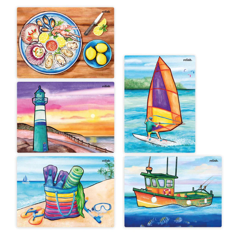 AquaPaint Dementia Activity Set for Seniors - Coastal Escape Theme, Sensory Stimulation & Relaxation - Perfect for Memory Care, Nursing Homes & Alzheimer's Therapy