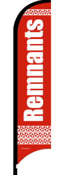 Feather Flag Banner - Remnants (Red/White) | Outdoor Advertising, Car Dealerships & Sports Events | Flag Only