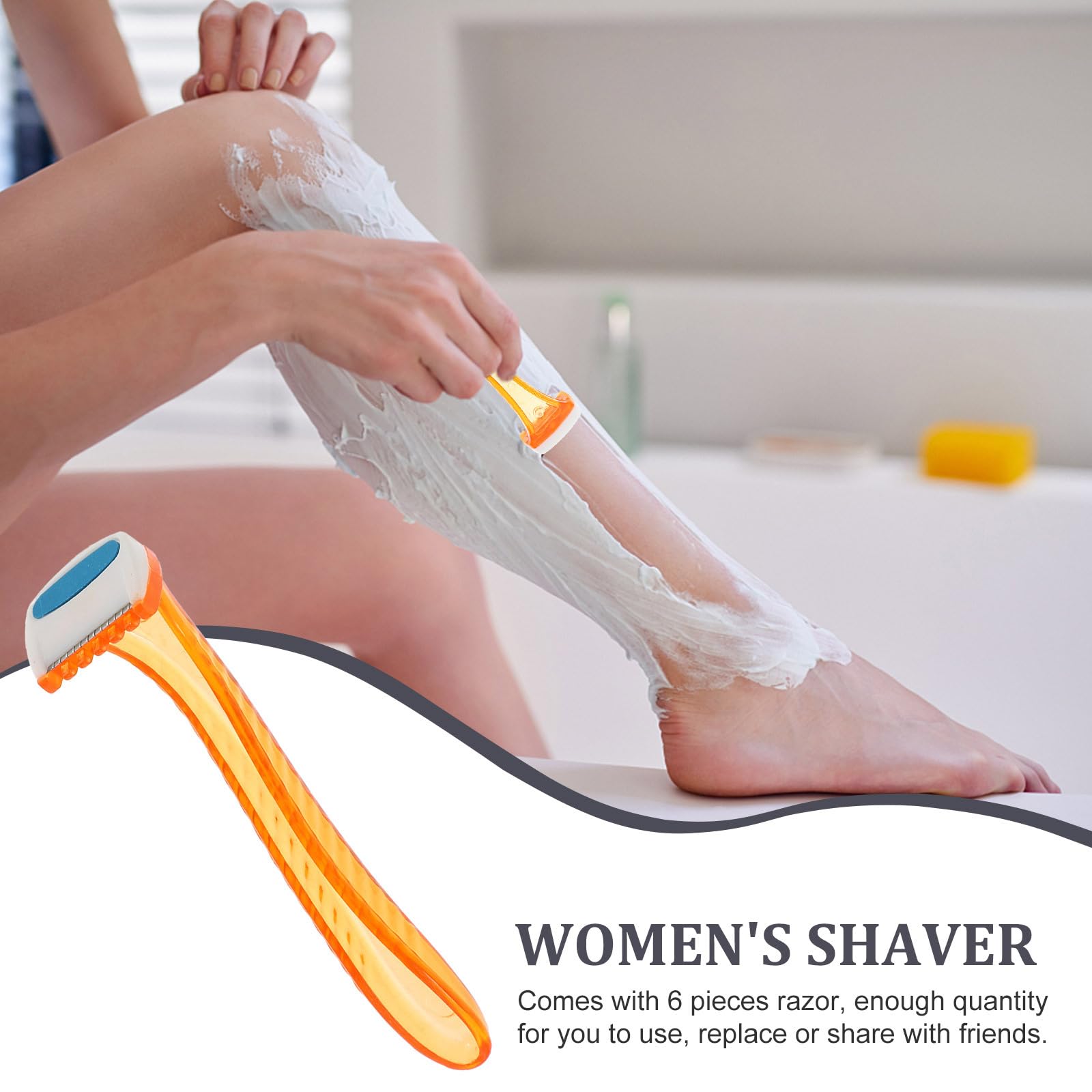 6-Pack Women's Razors for Legs, Arms & Intimate Areas - Smooth & Safe Hair Removal Shaver for Women - Perfect for Travel, Gym & Everyday Use
