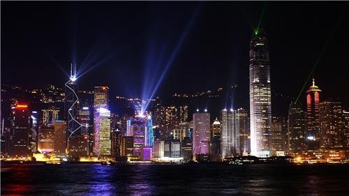 Hong Kong Skyline Glossy Poster - Stunning Night View of Victoria Harbor with City Lights - Perfect for Home Decor, Office Wall Art & Gift Ideas