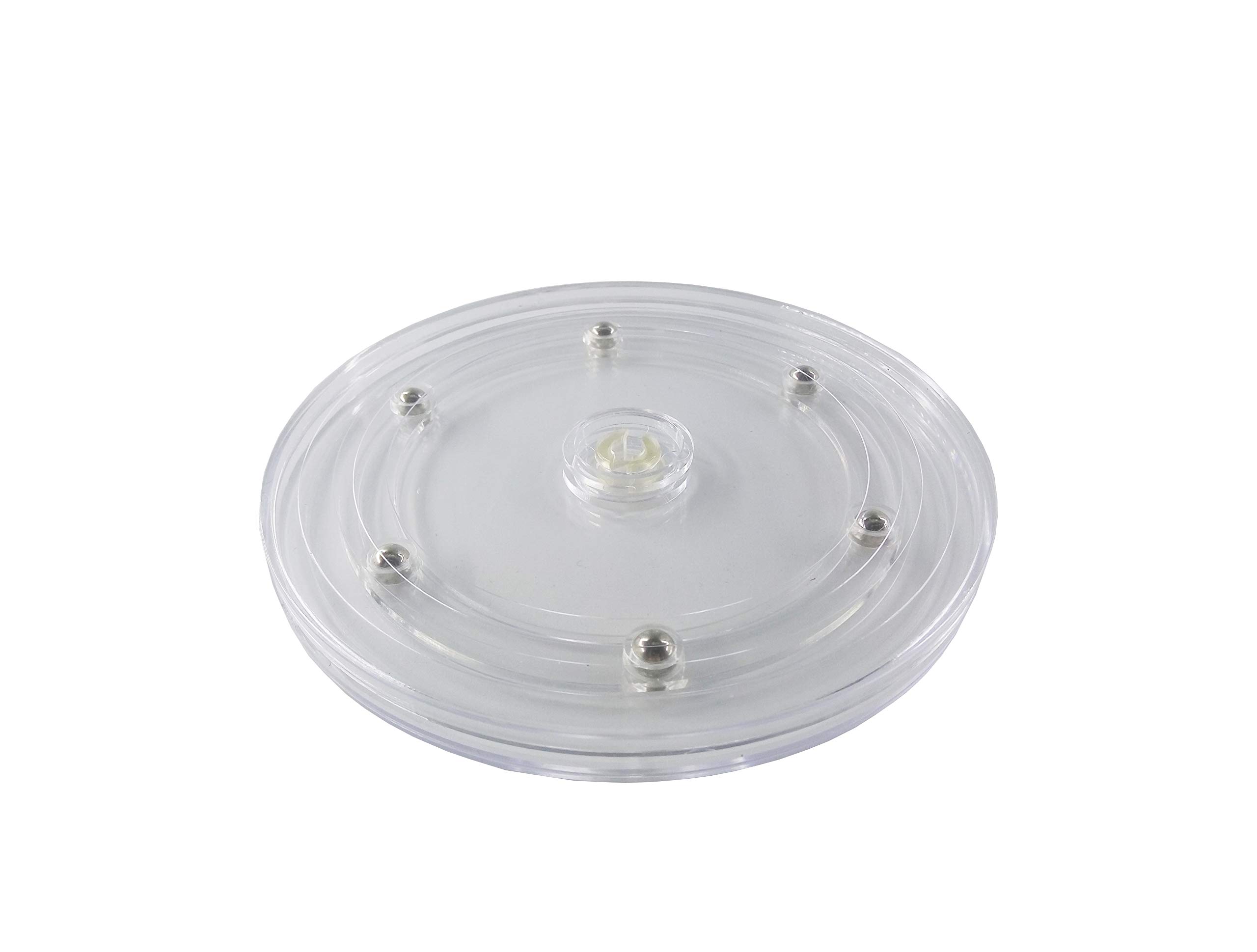 FixtureDisplays® 6 Inch Clear Plastic Spinner - Lazy Susan Turntable Organizer for Spices, Kitchen, Pantry | Perfect for Cake Decorating, Tabletop Display & Cabinet Storage