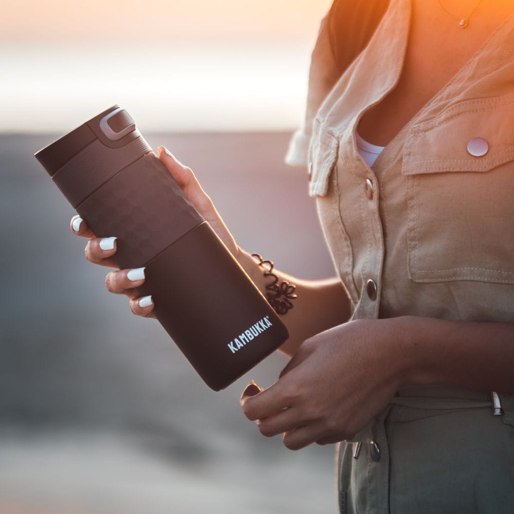 Kambukka Etna Grip 500ml Stainless Steel Travel Mug - Insulated Coffee Tumbler for Hot & Cold Drinks, Perfect for Commuting, Camping and Office Use