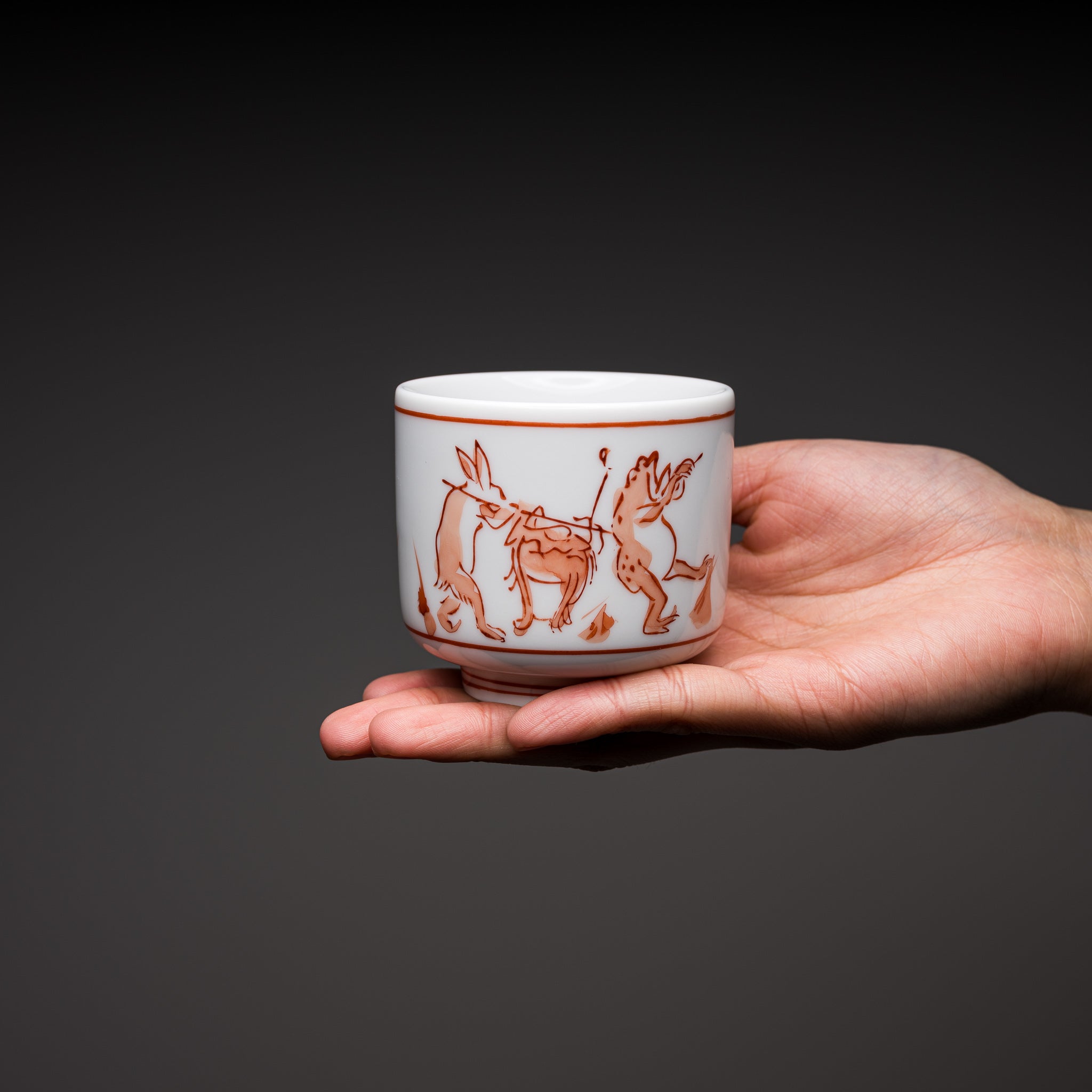 Premium Mino Ware Japanese Tea Cup - Handcrafted Soba Choko with Rabbit Design, 150ml - Perfect for Green Tea, Sake & Traditional Japanese Ceremonies