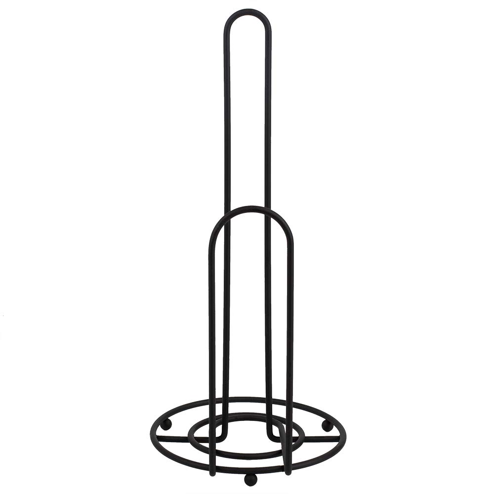Home Basics Bronze Steel Countertop Paper Towel Holder with Easy-Tear Arm - Raised Feet for Stability, Contemporary Design for Kitchens, Restaurants & Offices