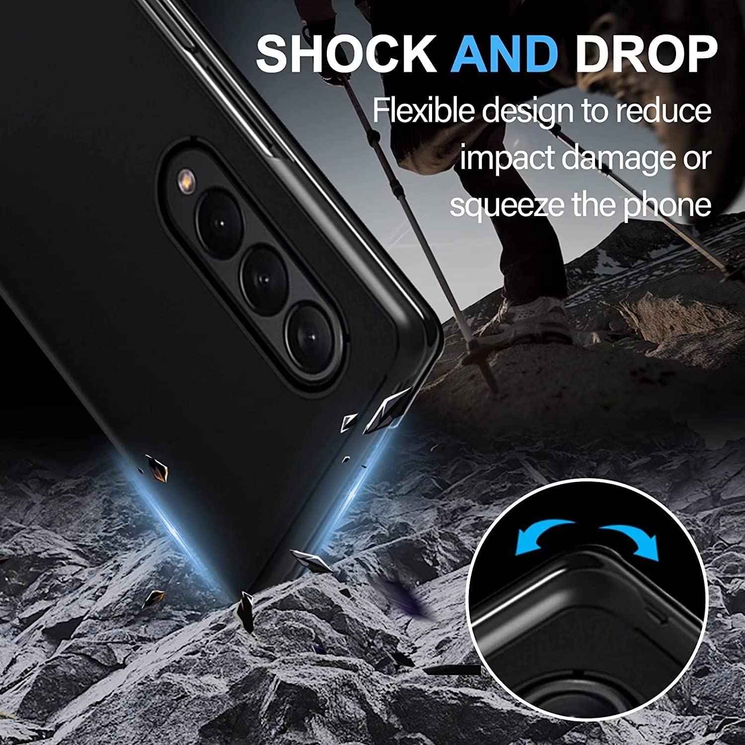 Premium Shockproof Vivo X Fold Phone Case - Mirror Flip Stand Cover with PC/PU Translucent Design | Durable Protection for Vivo X Fold | Perfect for Work, Travel & Everyday Use - Black