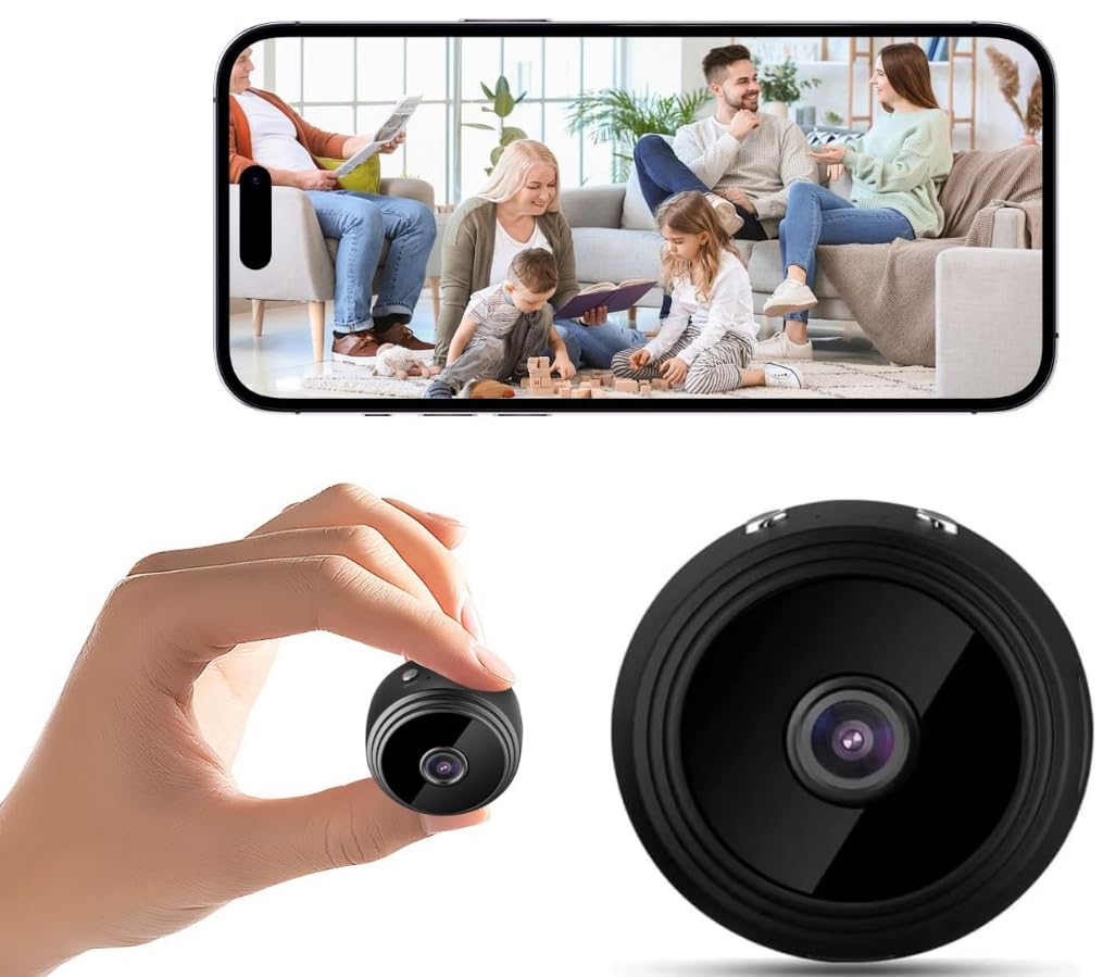 Mini Wireless WiFi Security Camera HD 1080P with Night Vision - Indoor Nanny Cam for Home/Baby/Pet Monitoring, Remote Viewing via iOS & Android App - Ideal for Home Security, Baby Care & Pet Watching