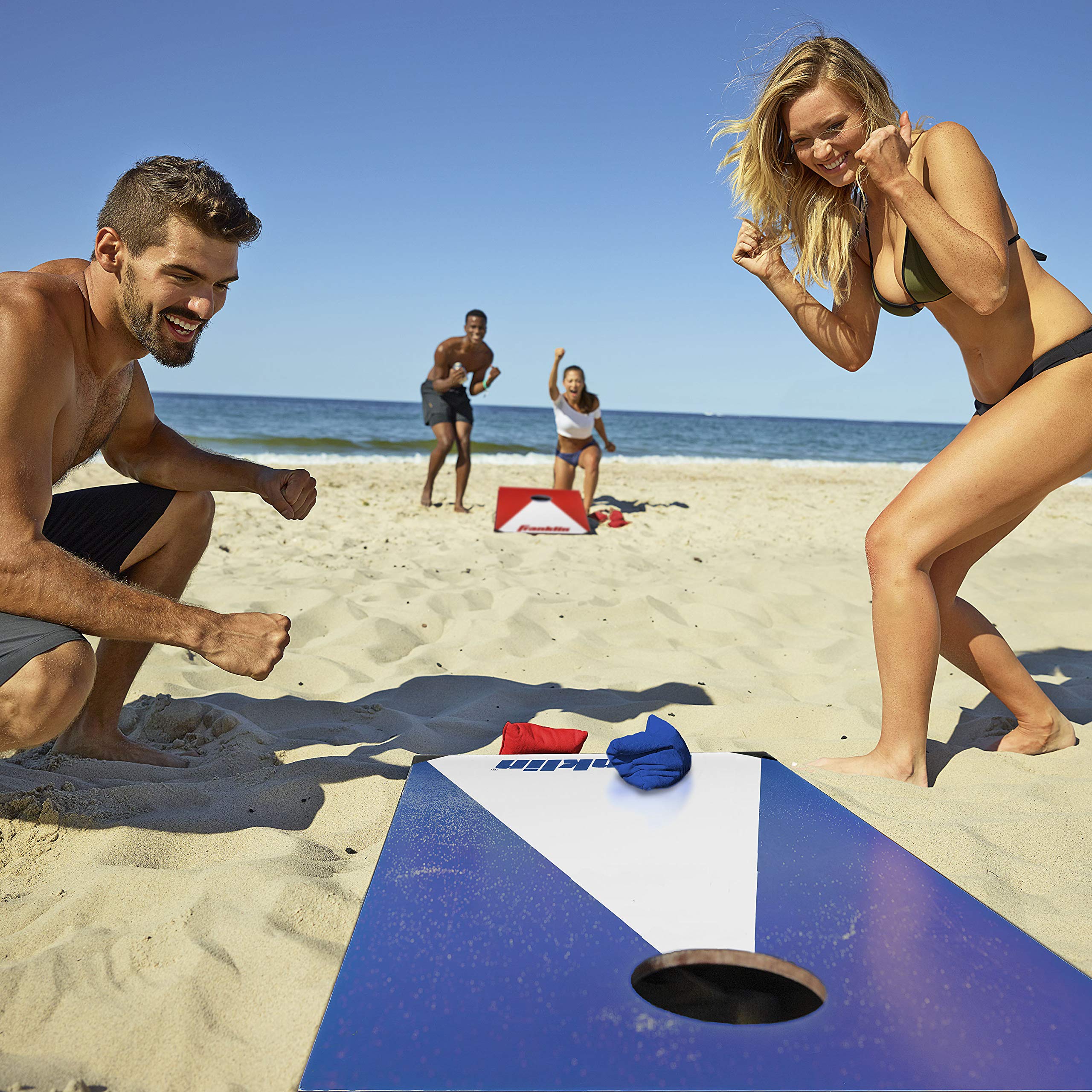Franklin Sports Cornhole Game Set - Portable Cornhole Boards with 8 Bean Bags - Outdoor Lawn & Beach Tailgate Toss Game for Backyard, Parties, and Picnics
