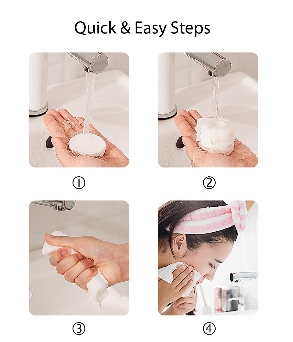 100% Cotton Compressed Towel Wipes - Biodegradable, Soft & Gentle for Travel, Camping, Gym & Emergency Use