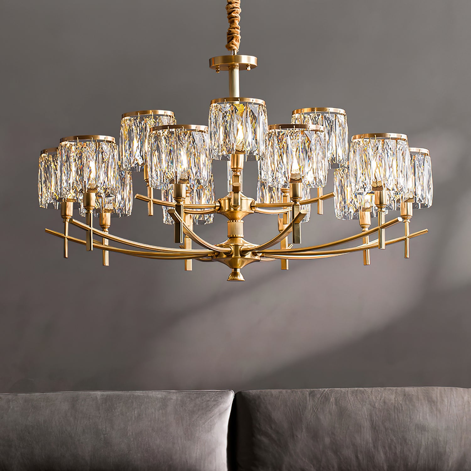 Crystal Prism Chandelier - Elegant Ceiling Light Fixture for Dining Room, Bedroom & Living Room Decor | Modern Home Lighting Solution