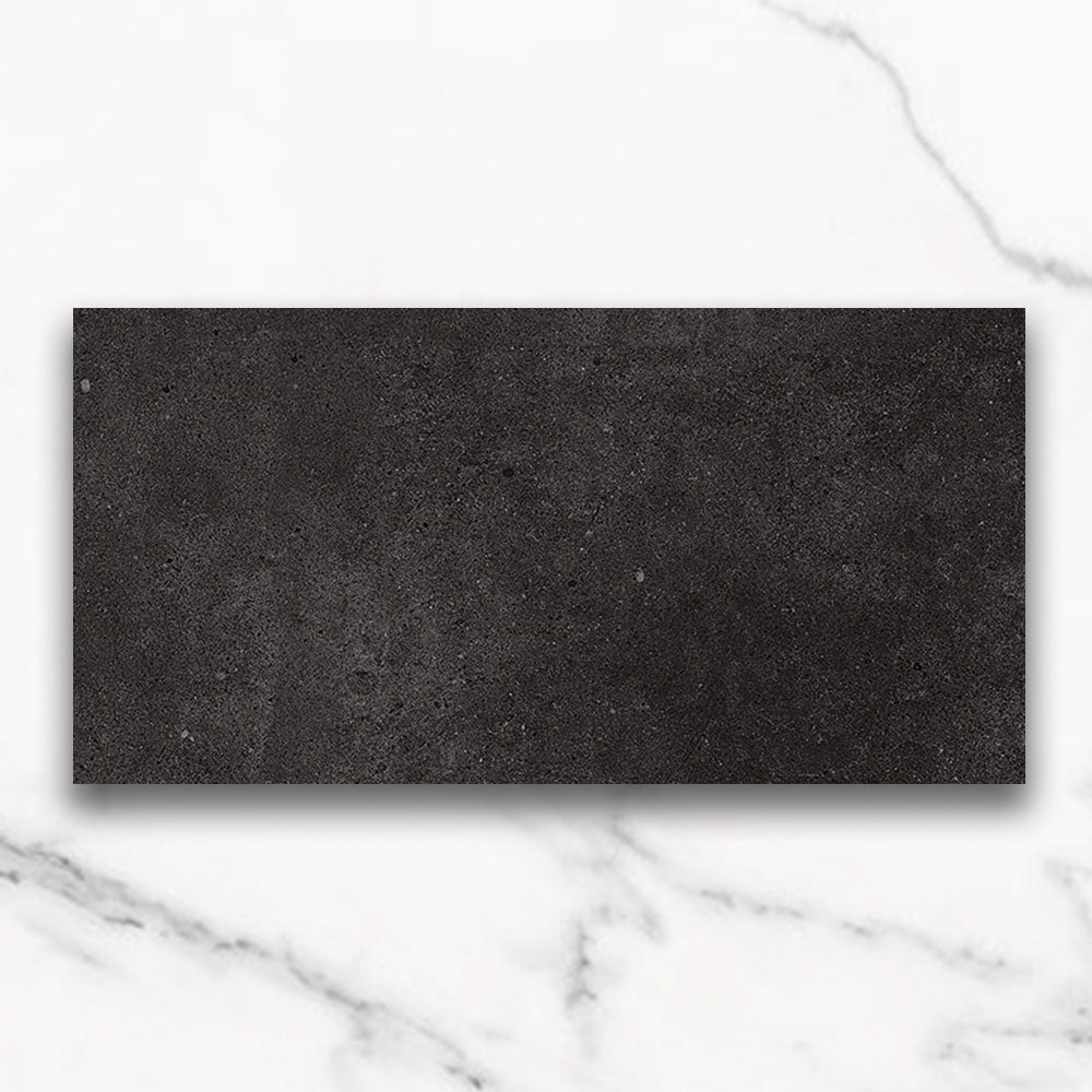 Premium Prague Graphite 300x600mm Matte Concrete Look Porcelain Tile - Modern Flooring & Wall Tile for Living Room, Kitchen, Bathroom & Commercial Spaces