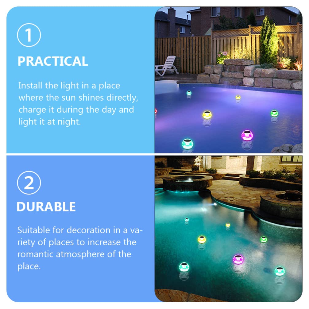 Solar Powered Floating Pool Lights with LED - Waterproof, Energy Efficient, for Outdoor Swimming Pools, Garden Ponds & Backyard Decor