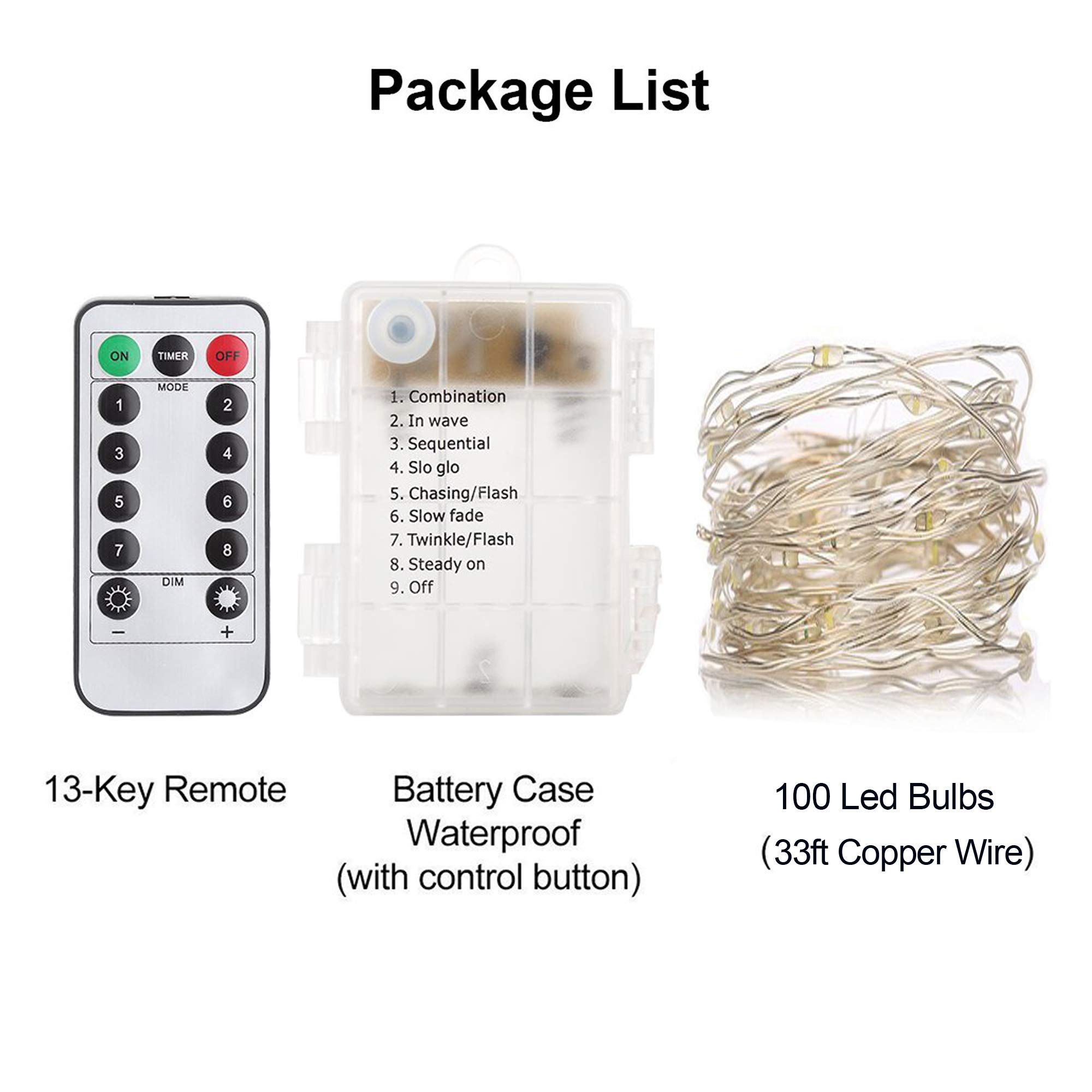 33Ft Battery Fairy Lights with Remote - 100LED 4 Pack for Bedroom & Outdoor Decor