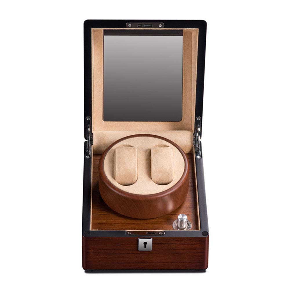 YFMMM Automatic Watch Winder with Wood Shell - Quiet Motor & Sliding Cover for Watch Storage & Display (Brown) - Perfect for Watch Collectors & Luxury Watch Maintenance at Home or Office
