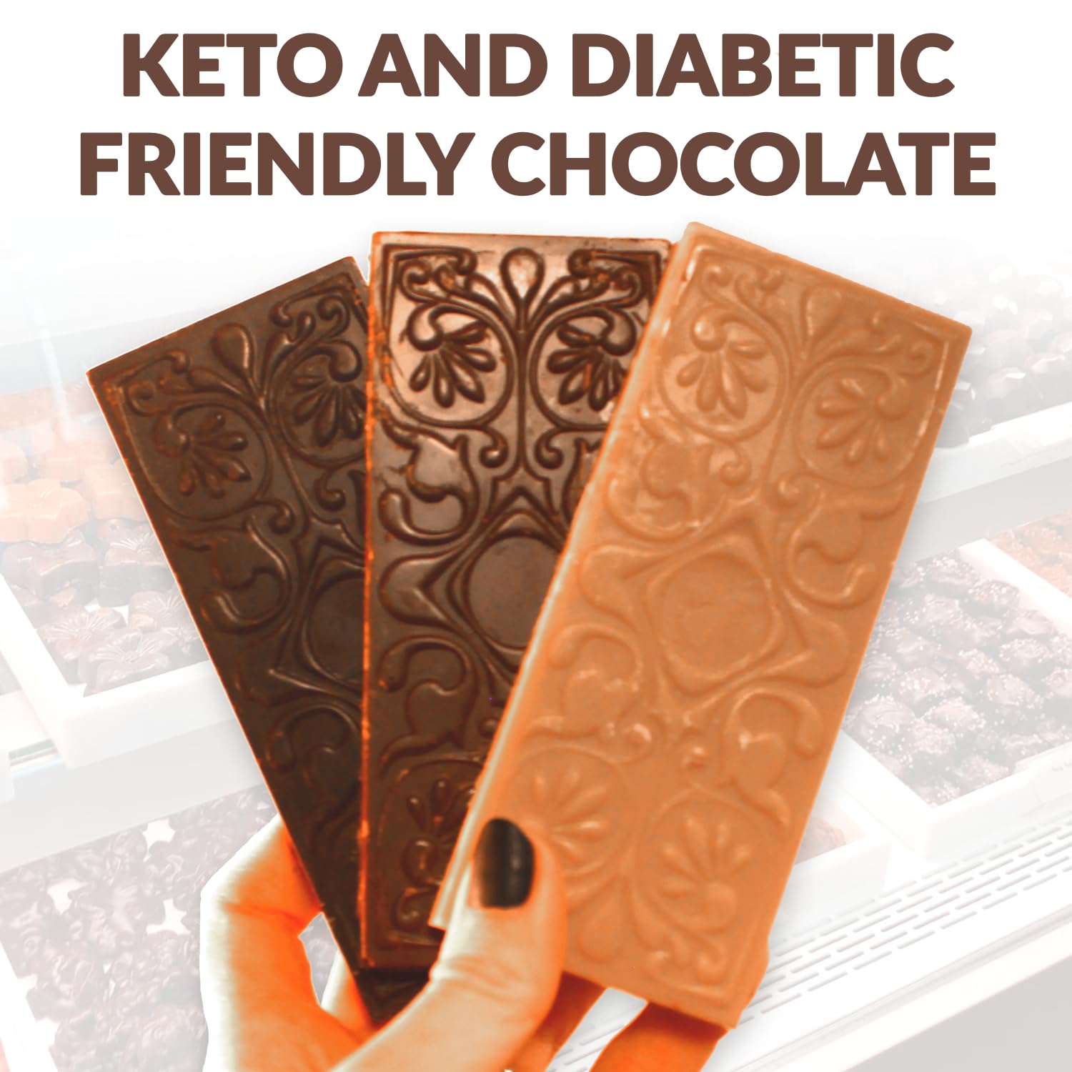 Sugar Free Dark Chocolate Bars - 66% Cocoa Allulose Sweetened Vegan & Gluten Free - Healthy Non-GMO Dairy Free Kosher Candy - 6 Pack (Perfect for Keto Diet, Weight Loss & Diabetic-Friendly Snacking)