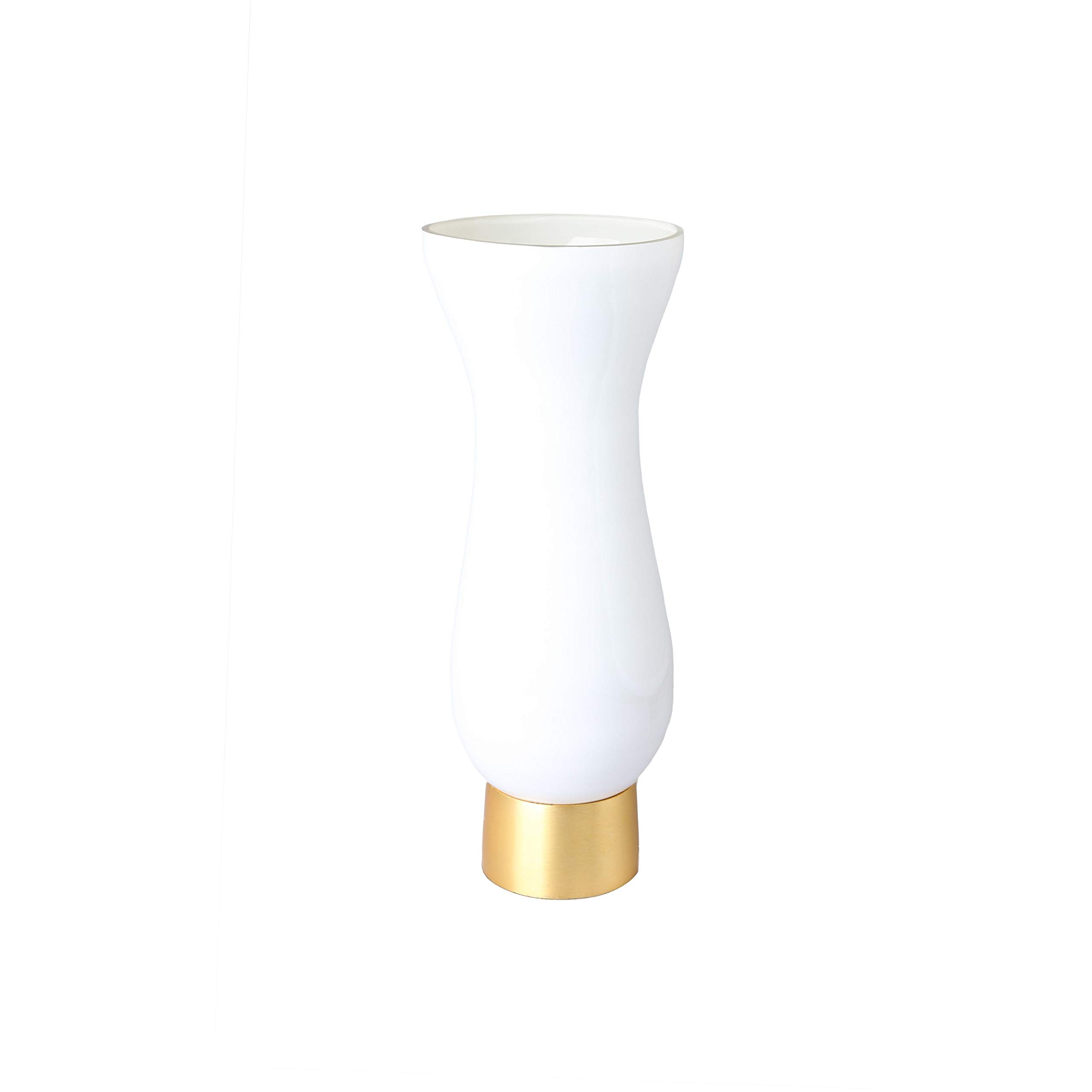 Elegant White Glass Vase with Gold Base - 4.5
