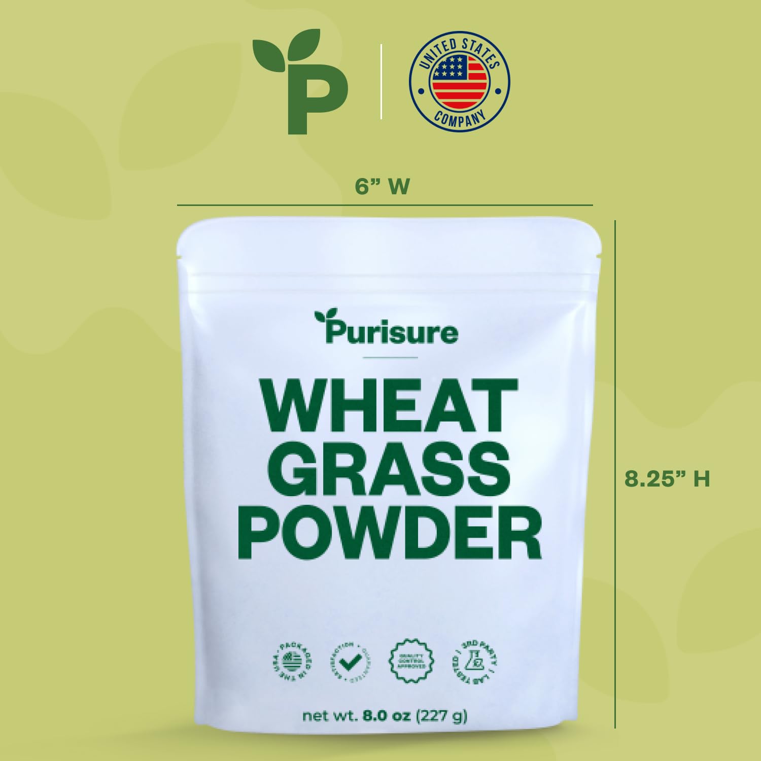 Organic Wheatgrass Powder 8oz - Premium Wheat Grass Superfood for Smoothies, Juices & Salads | Rich in Vitamins, Fiber & Minerals for Immunity Boost | 76 Servings | Perfect for Detox, Energy & Wellness Drinks