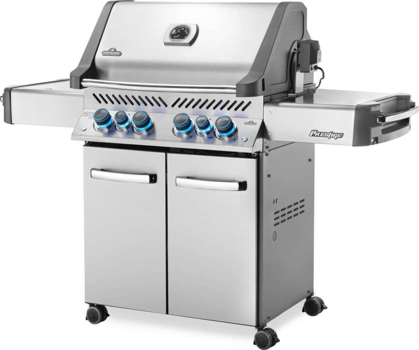 Napoleon Prestige 500 RSIB 4-Burner Propane Gas Grill with Infrared Side Burner - P500RSIBPSS - Perfect for Backyard BBQs, Outdoor Cooking & Entertaining