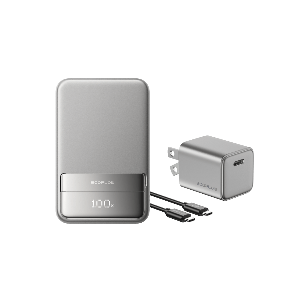 EcoFlow RAPID Magnetic 10000mAh Portable Charger - Fast Wireless Power Bank for iPhone 15/14/13, Android Phones, Tablets - Perfect for Travel, Camping & Emergency Power Backup