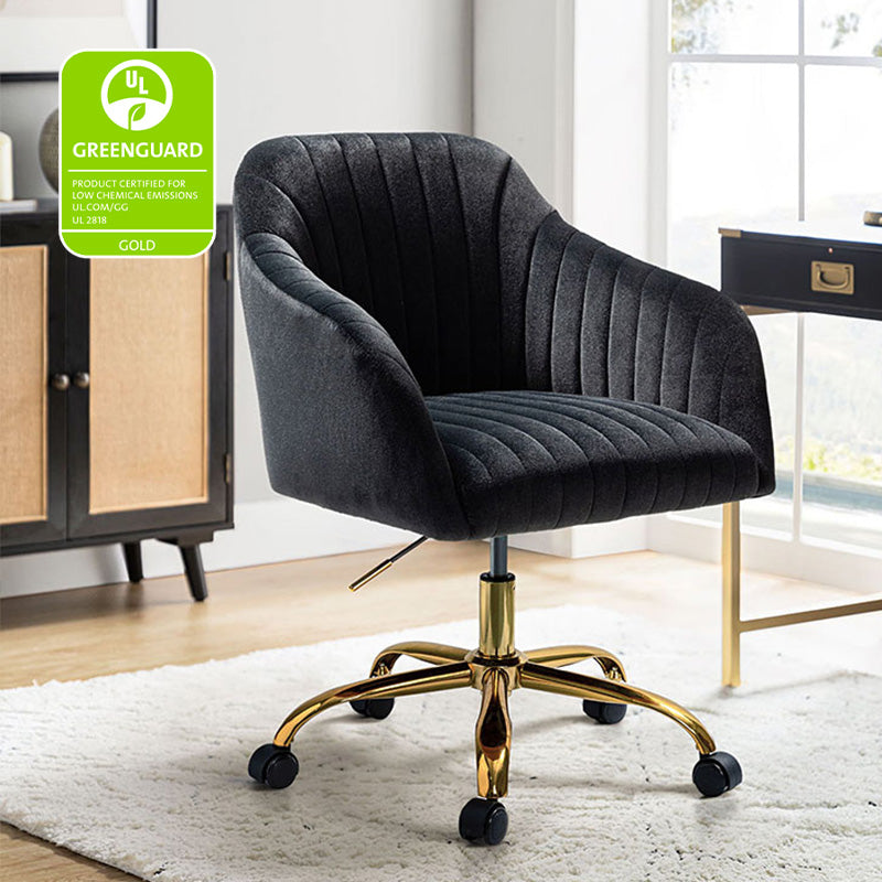 Luxury Velvet Office Chair - Ergonomic Desk Chair with Adjustable Height for Home & Workspace - Perfect for Remote Work, Gaming & Study