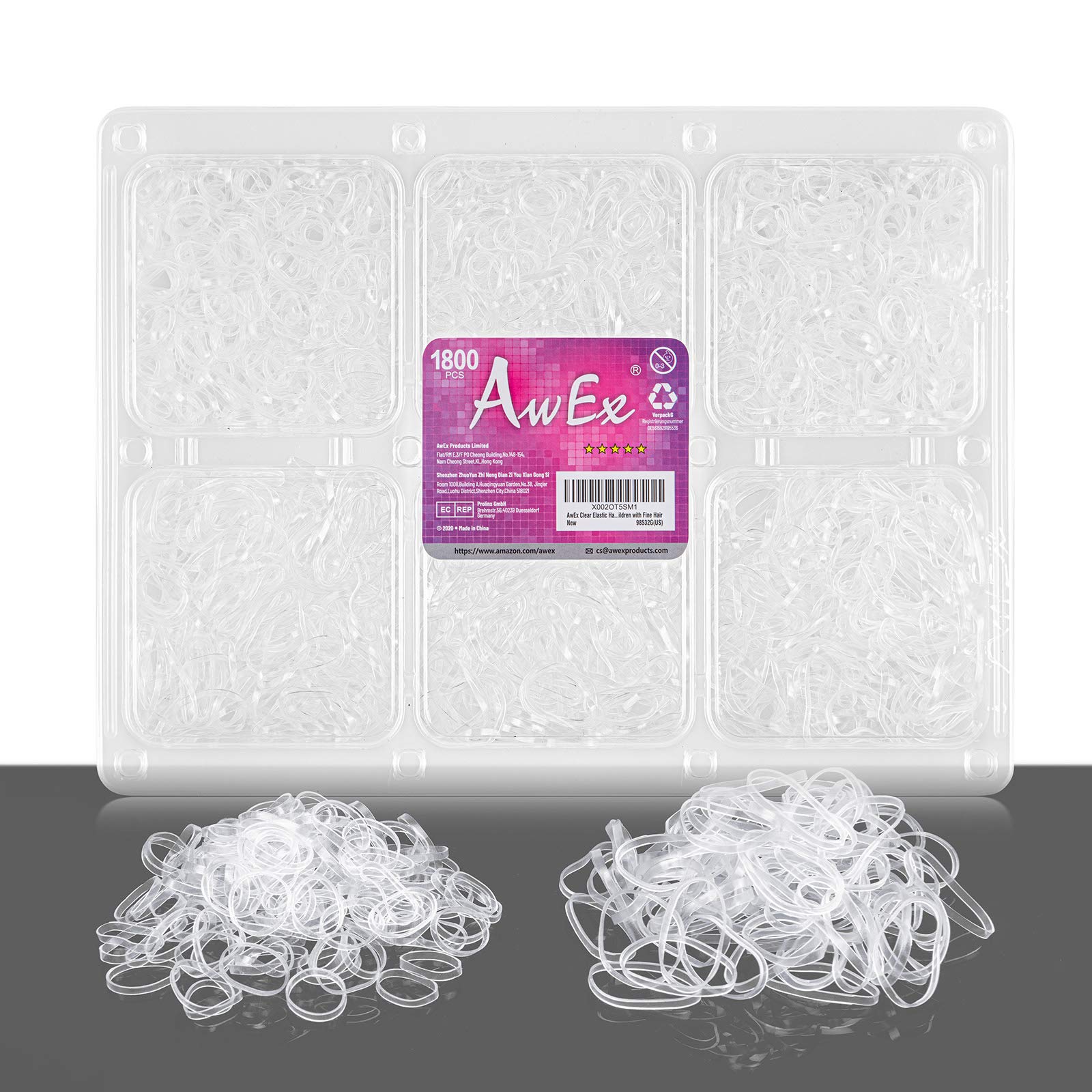 **AwEx Colorful Elastic Hair Bands – 1800 pcs Soft No-Damage Hair Ties for Kids & Girls – Perfect for School, Sports & Everyday Styling**