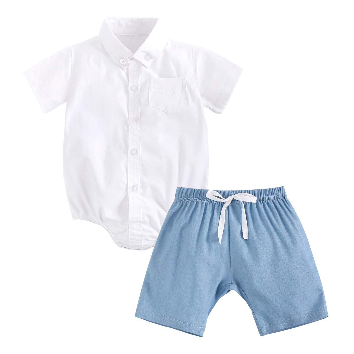 Soft Cotton Baby Boy Shorts Sets - 2-Piece Summer Bodysuit & Shorts Outfit for Boys | Casual & Comfortable Playwear for Infants & Toddlers | Perfect for Playdates, Daycare & Outdoor Activities