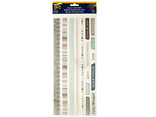 Bulk Winter Designs Vellum Tape Strips - Colorful Decorative Washi Tapes for Scrapbooking, Journaling, Gift Wrapping & DIY Crafts