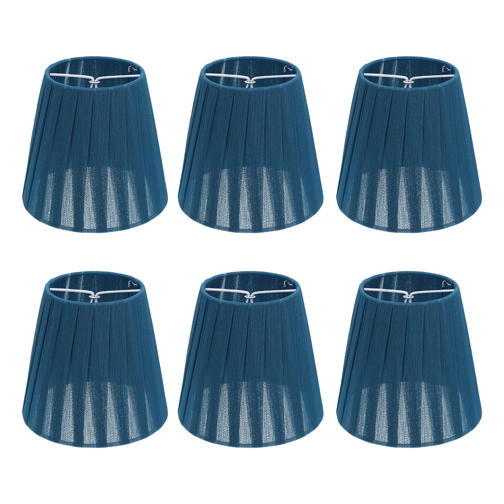 Balacoo 6-Piece Modern Drum Fabric Lamp Shade Set - Replacement Lampshades for Table Lamps, Floor Lamps & Wall Lights in Blue | Home Decor & Living Room Lighting Upgrade
