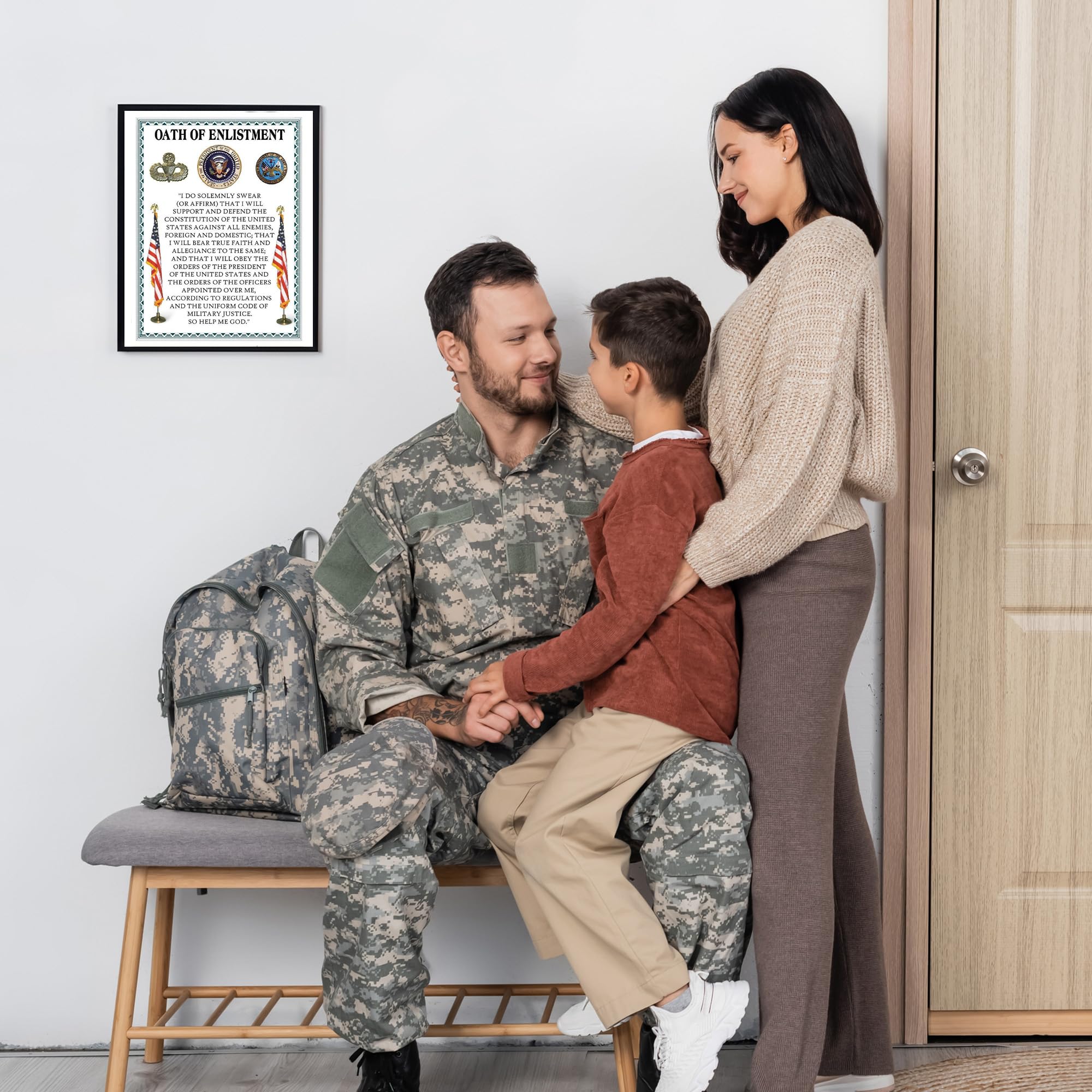 Oath Of Enlistment - Patriotic U.S. Military Wall Art Poster | Motivational Home Decor for Bedroom, Boys Room & Independence Day | Unframed 8x10 Inches | Perfect for Military Appreciation, Veterans Day & Patriotic Gift Giving