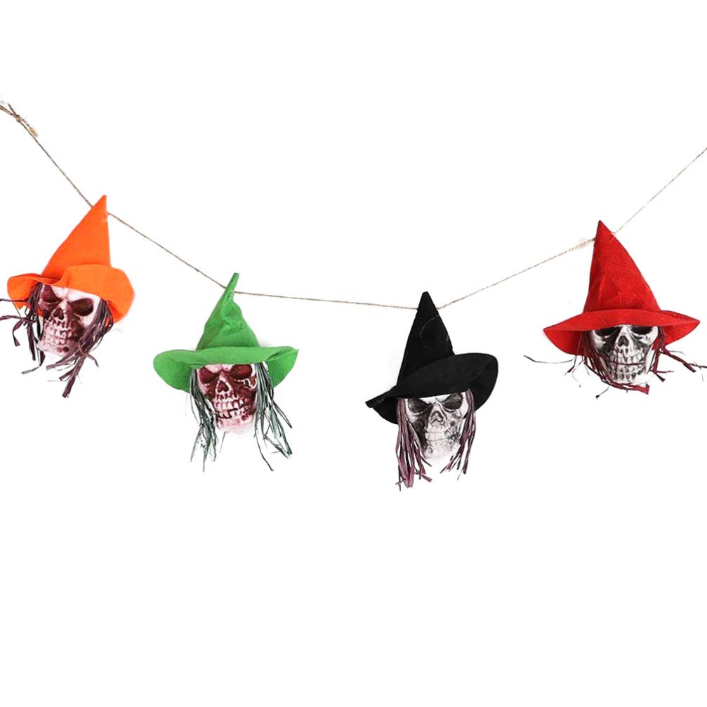 PRETYZOOM Halloween Skull & Ghost Hanging Decorations - Spooky Party Banner for Halloween, Bar, KTV Backdrop & Home Decor - Perfect for Halloween Parties, Haunted House Themes & Seasonal Decorations
