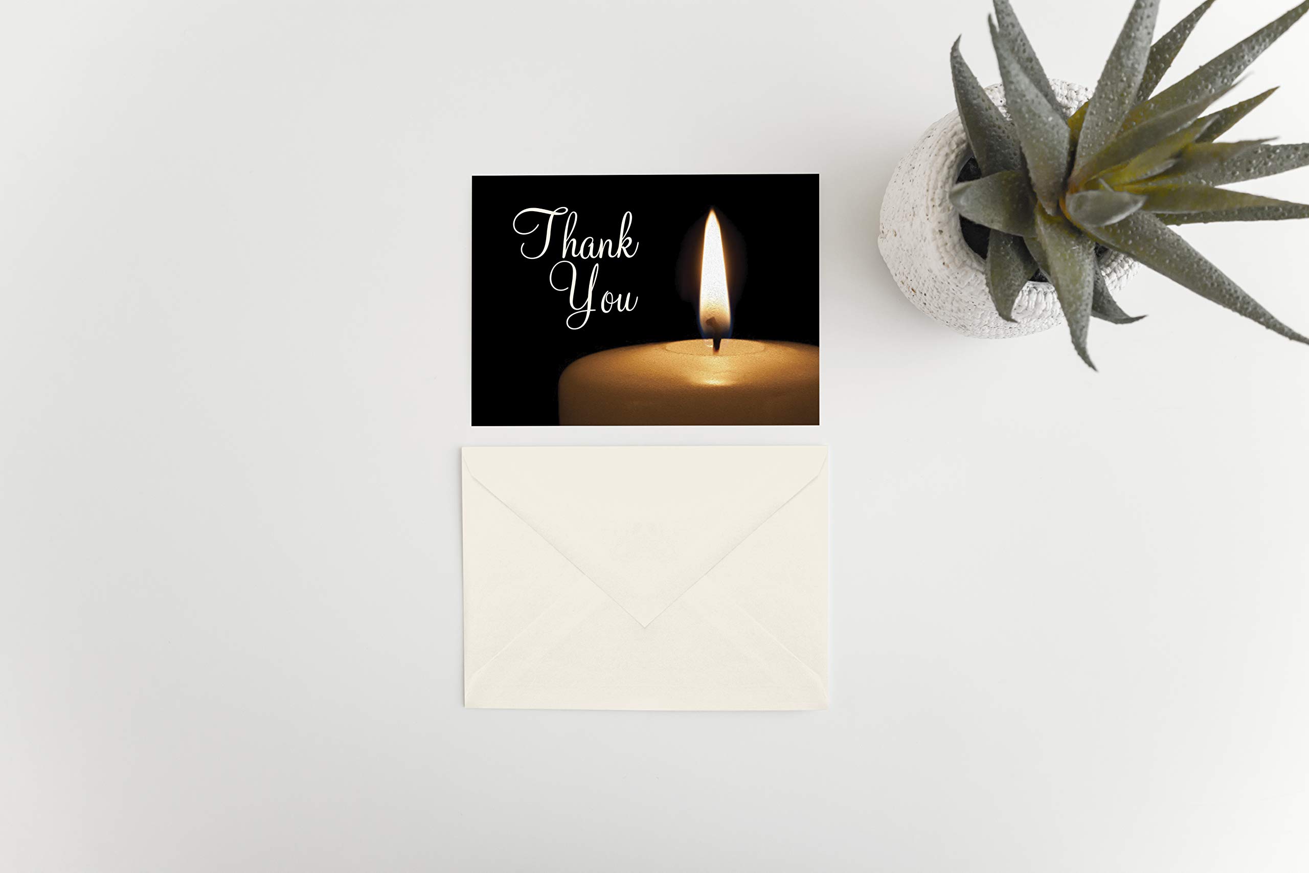 MPC Brands Religious Funeral Thank You Cards with Envelopes - 25 Pack Sympathy Bereavement Cards with Pre-Printed Message - Perfect for Memorial Services, Condolence Gifts & Grieving Families