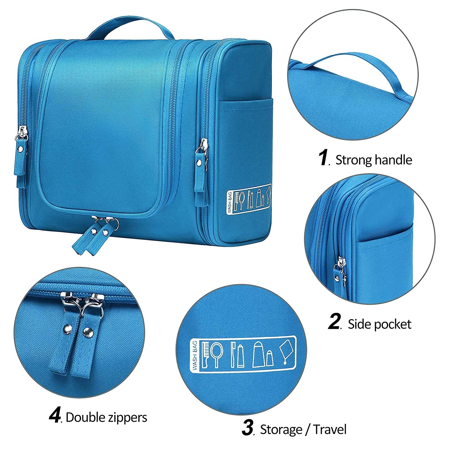 **CLEMATIS Extra Large Multifunctional Travel Makeup Organizer Bag - Cosmetic Case & Household Grooming Kit with Hook - Perfect for Women's Travel, Storage & Daily Use**    *(Use Case: Ideal for travel, gym, home organization, and keeping cosmetics, toiletries, and essentials neatly stored.)*
