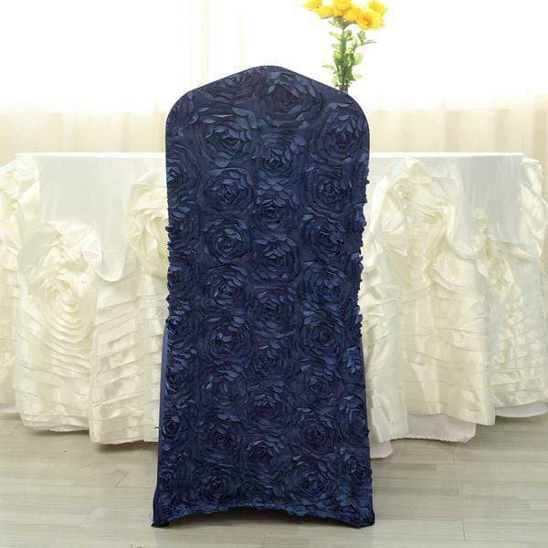 Elegant Satin Rosette Spandex Stretchable Banquet Chair Covers - Perfect for Weddings, Parties & Formal Events