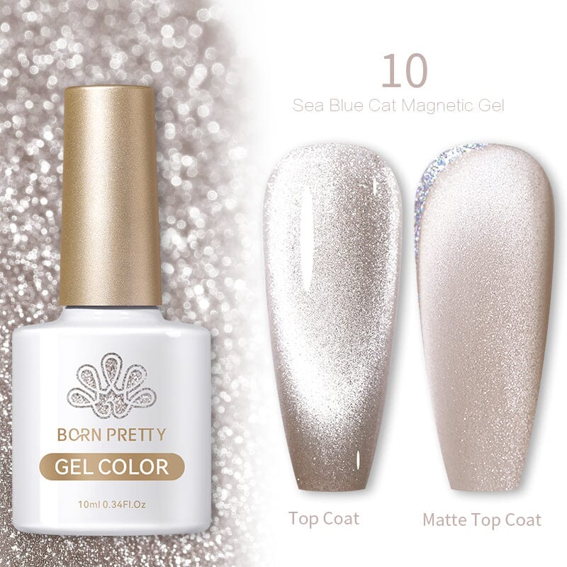 Sea Blue Cat Magnetic Gel Polish 10ml - UV LED Nail Art Kit for Salon & Home Manicure - Long Lasting Nail Polish for Professional & DIY Use