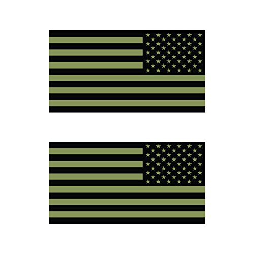 OMBROA Grehge Subdued OD Green American Flag Sticker FA Graphix Die Cut Vinyl Decal | USB C Fast Charging Cable & Wall Charger Combo | Perfect for Home, Office, Travel & Military Gear Customization