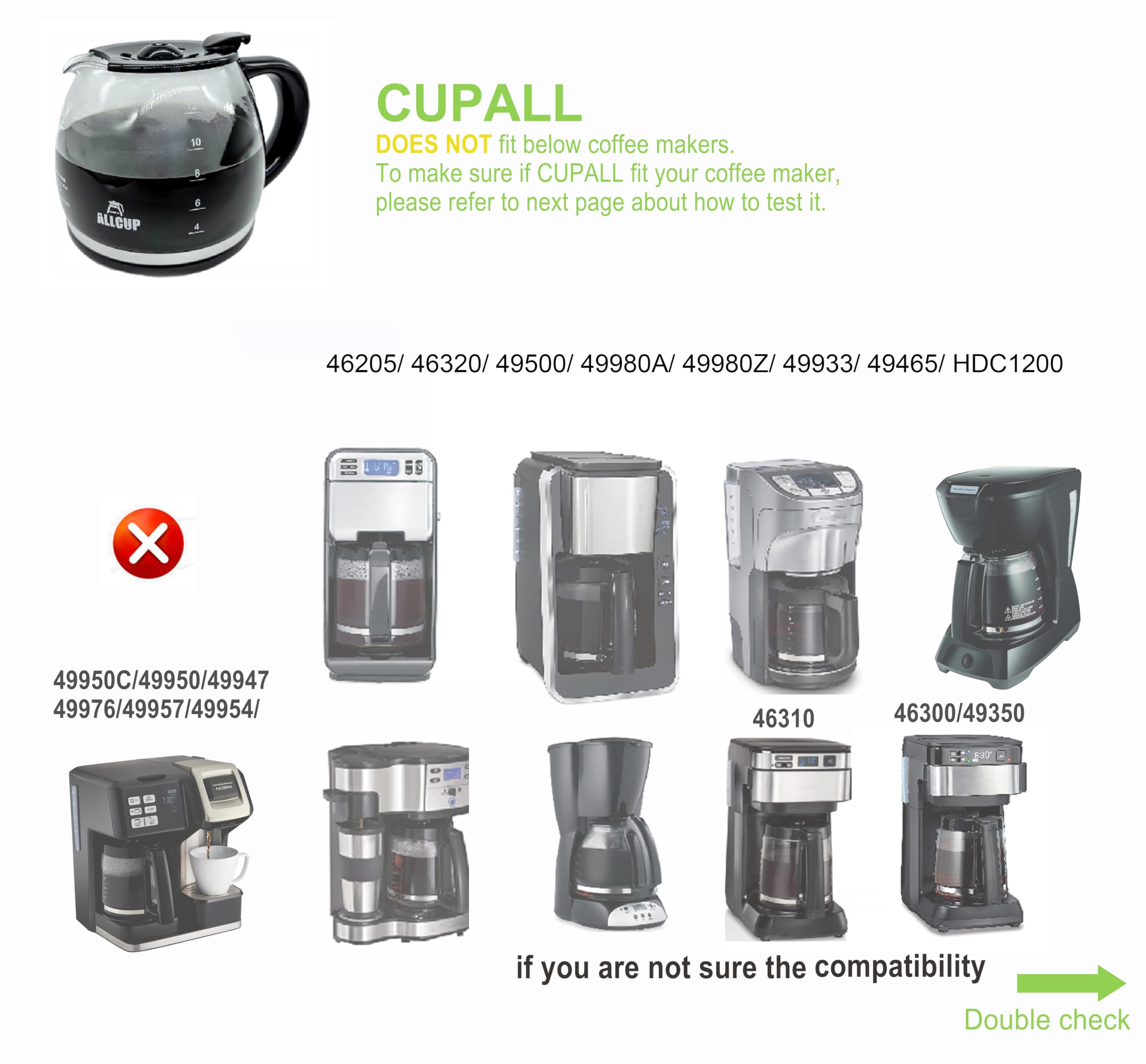 Hamilton Beach 12-Cup Glass Carafe Replacement - Compatible with Models 49902, 49904, 49915 & More - Perfect for Home, Office, or Restaurant Coffee Brewing