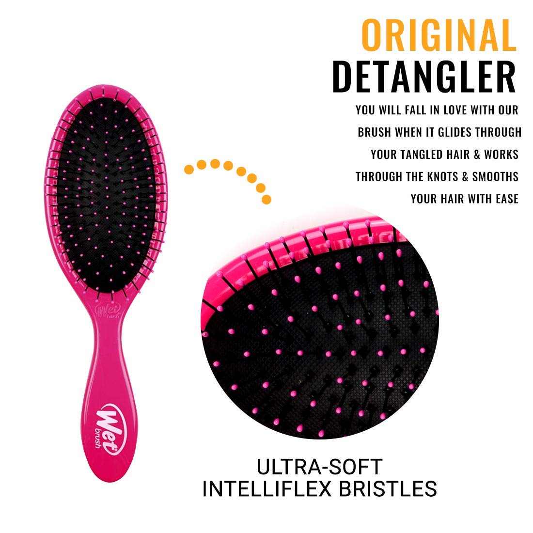 Wet Brush Detangle Brush for Smooth & Healthy Hair - Perfect for Wet, Dry & Tangled Hair - Salon Quality Hairbrush for Easy Detangling & Styling at Home or On-the-Go