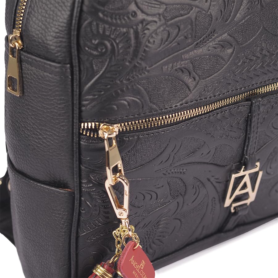 Handcrafted Leather Backpack for Women - Chiapas Model with Chiseled Engraving | Stylish & Durable Travel, Work & College Bag
